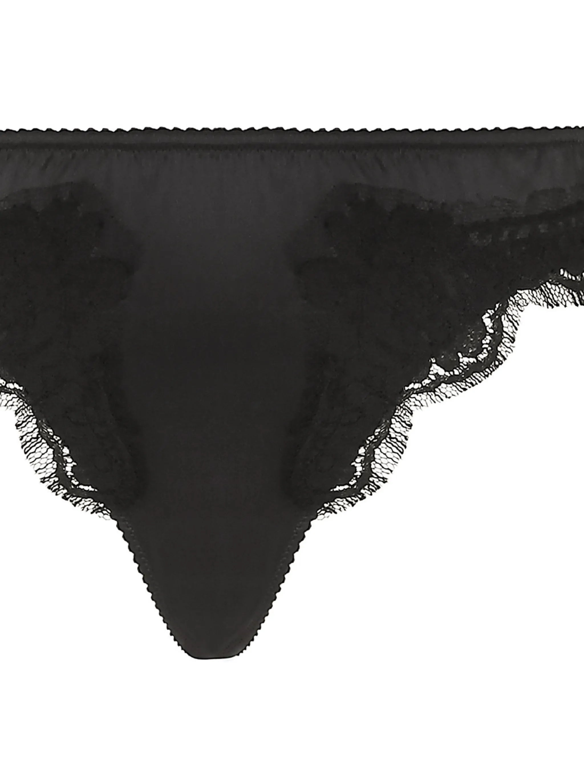 lace-trim satin thong