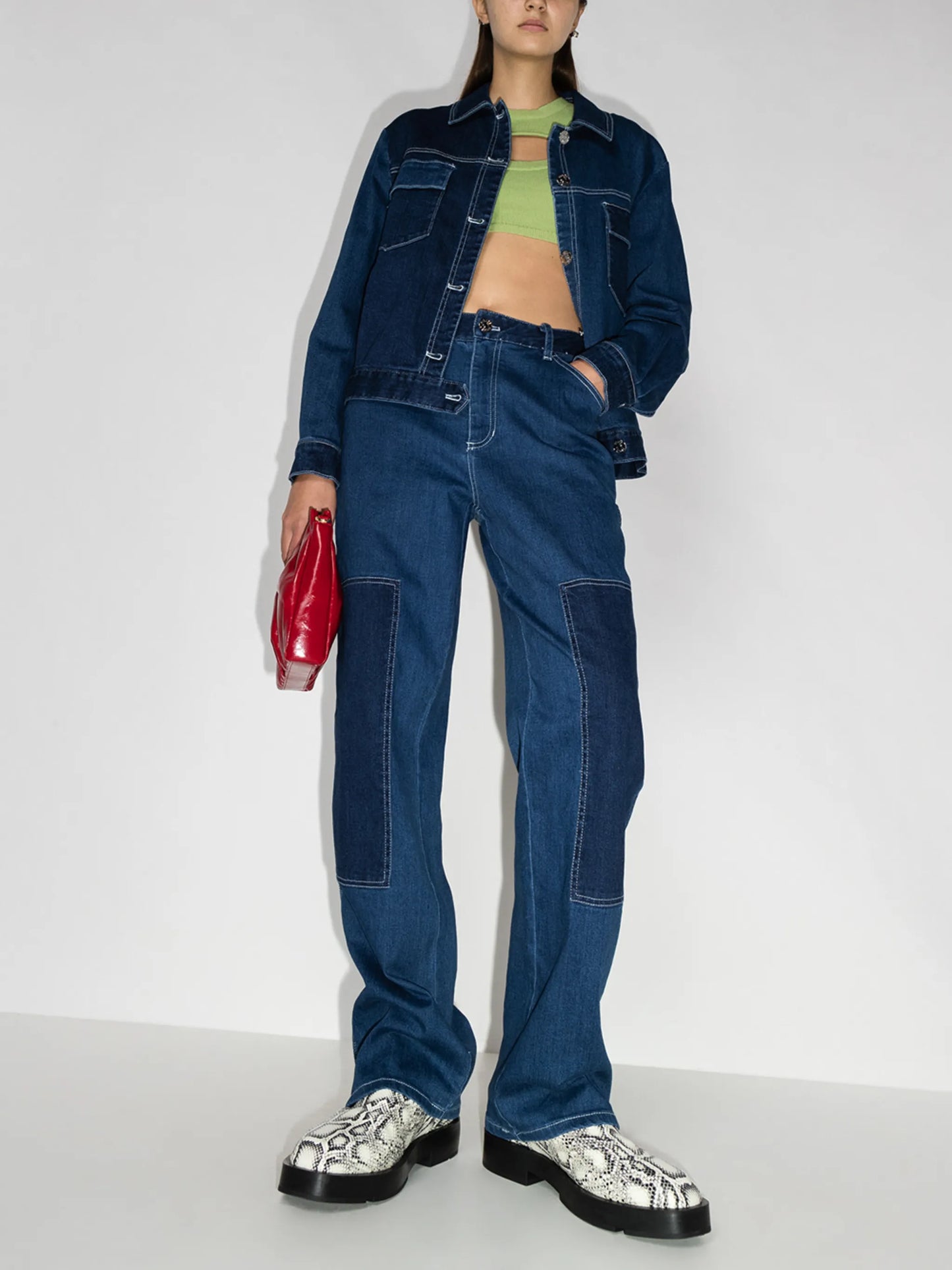 Painter panelled denim trousers