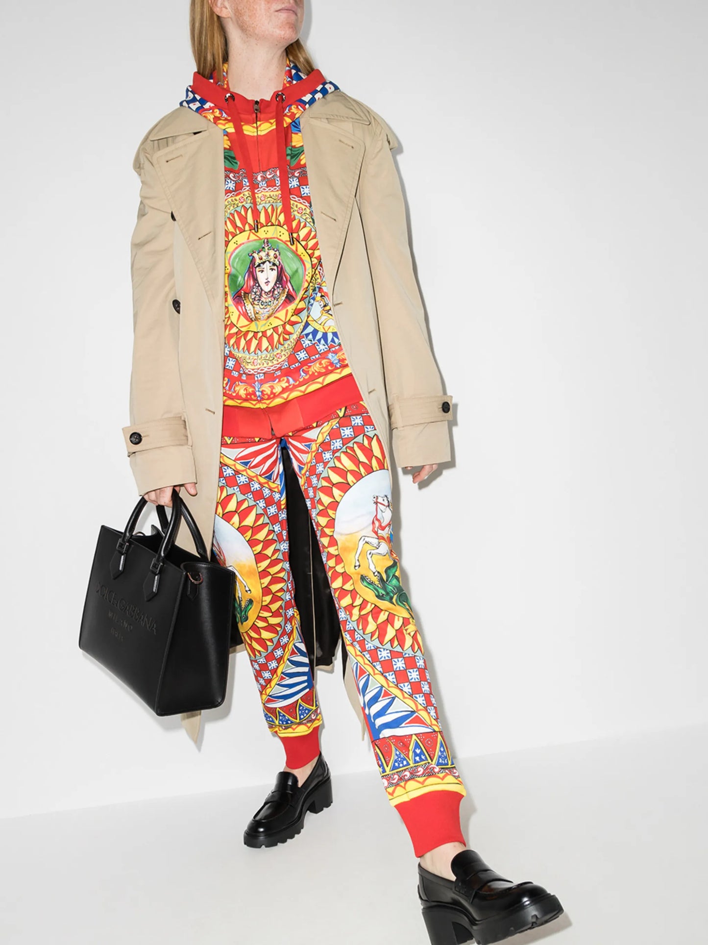 Caretto print jogging trousers