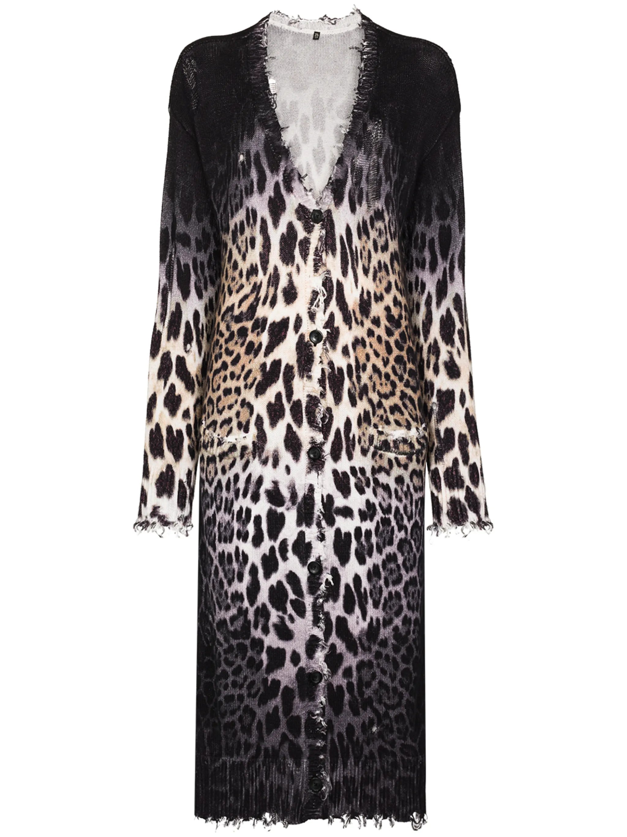 faded leopard print cardigan