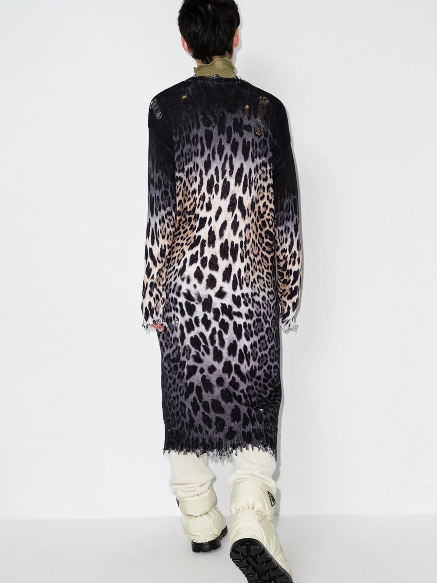 faded leopard print cardigan