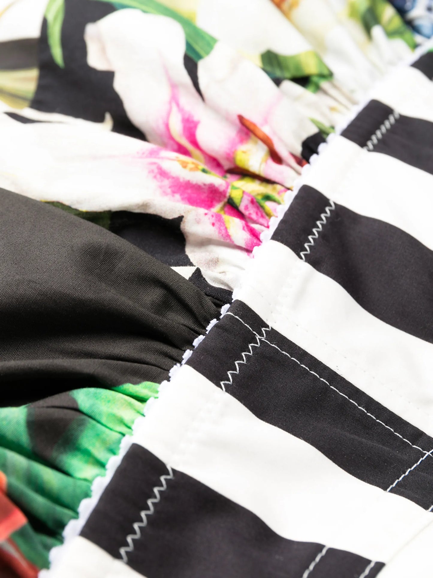 patchwork print flared mini dress