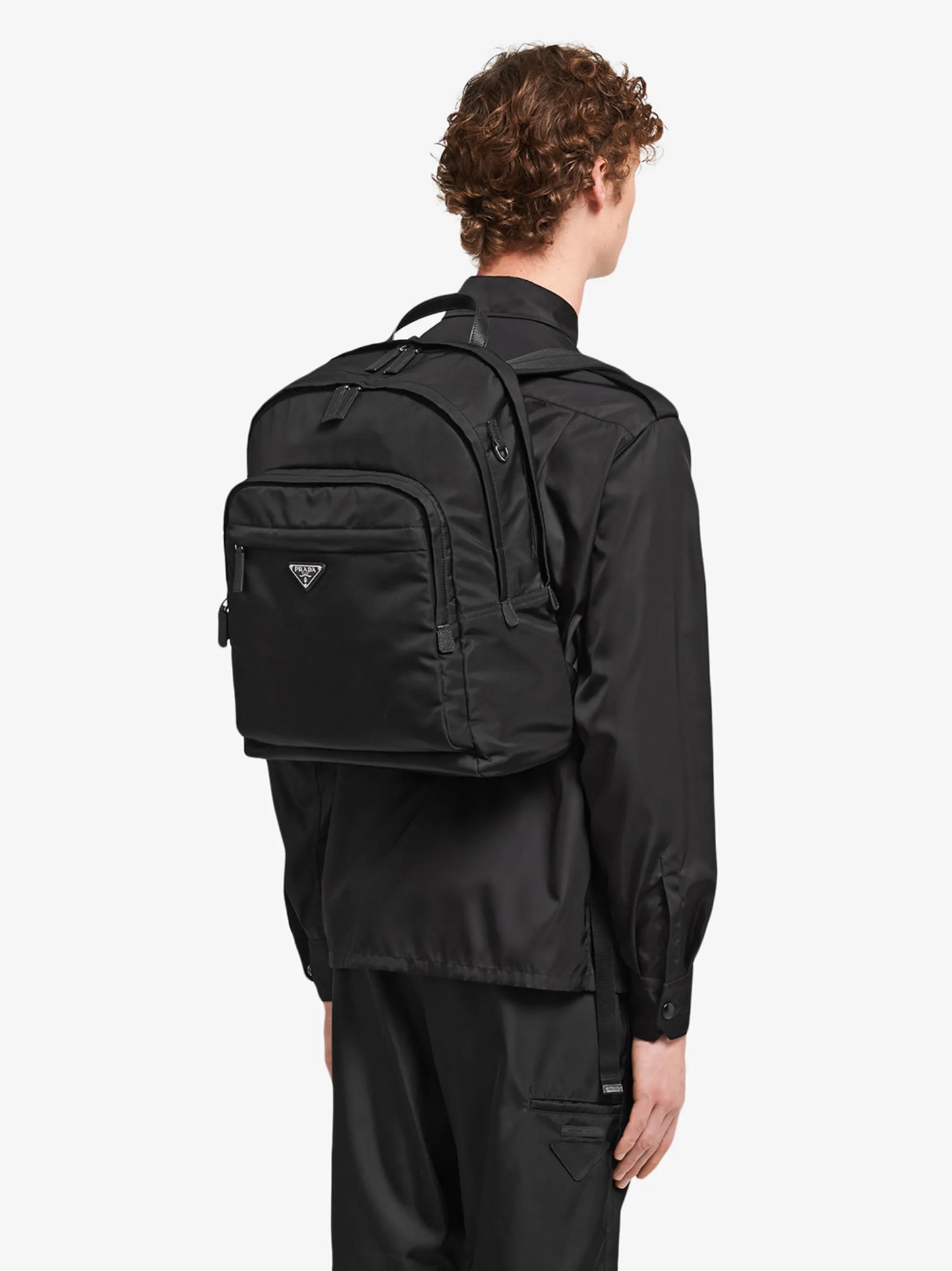 Re-Nylon logo-plaque backpack