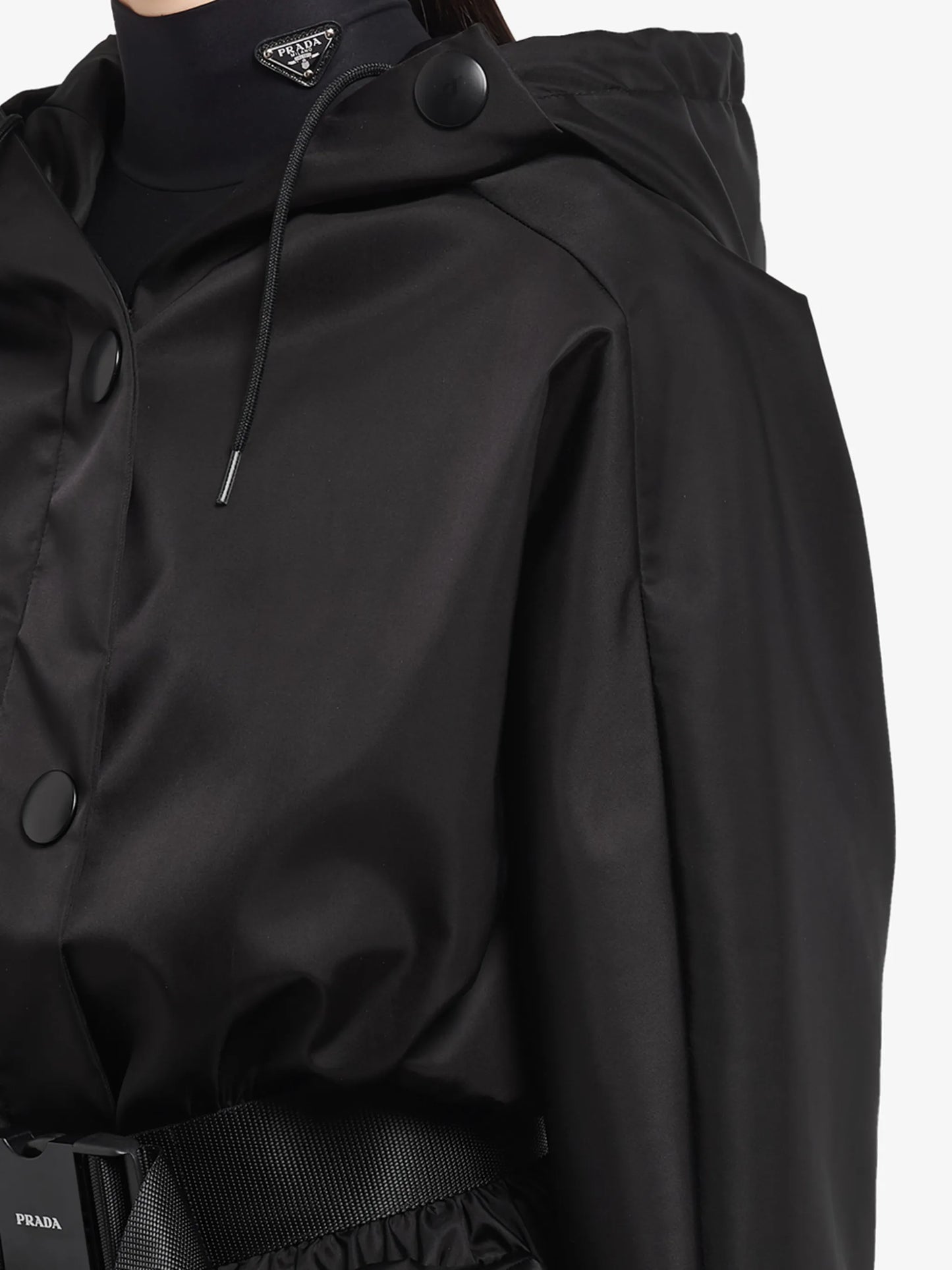 re-nylon gabardine belted jacket