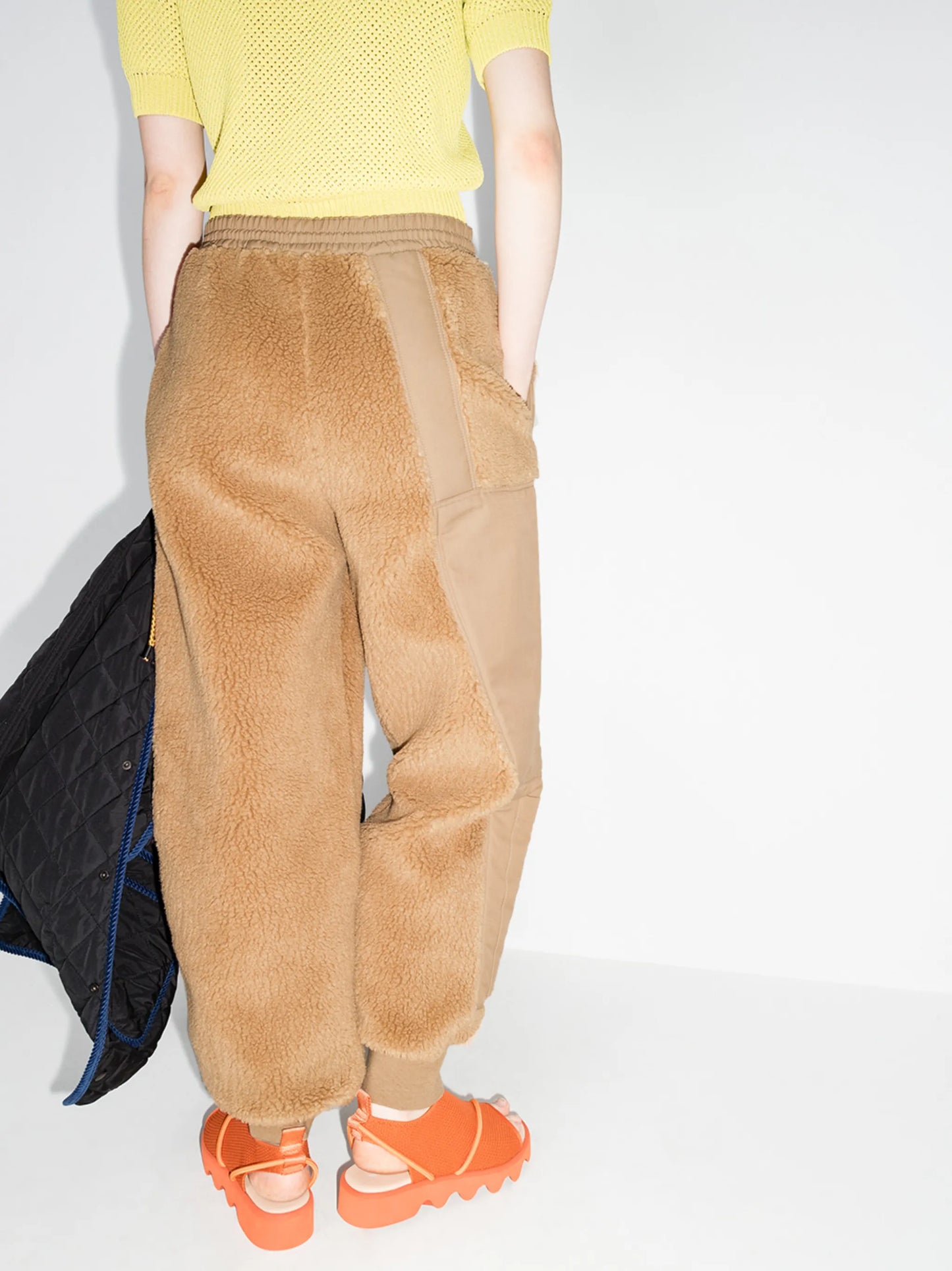 Kara faux-shearling track pants