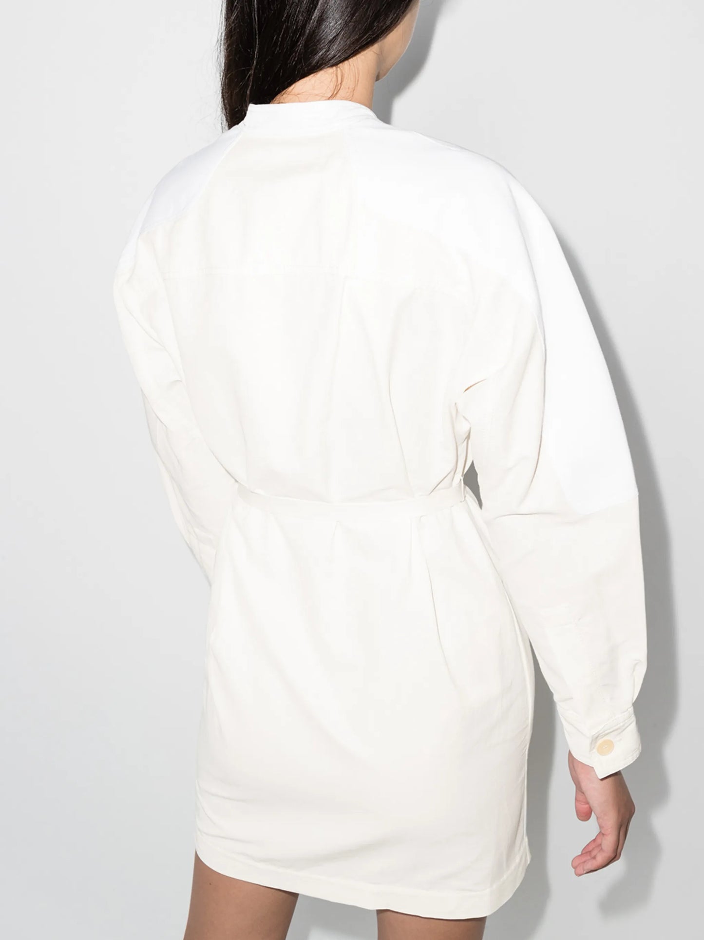 Liana belted-waist minidress