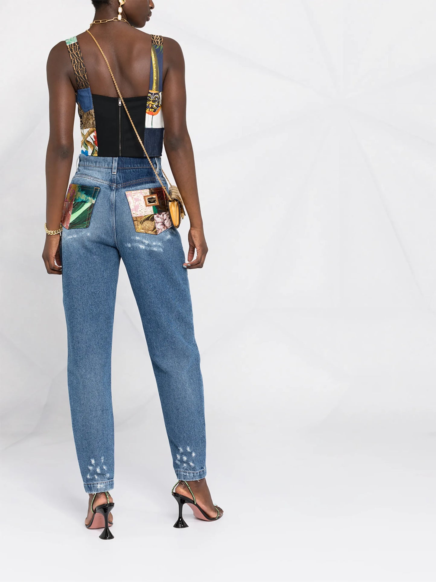 patchwork bustier top