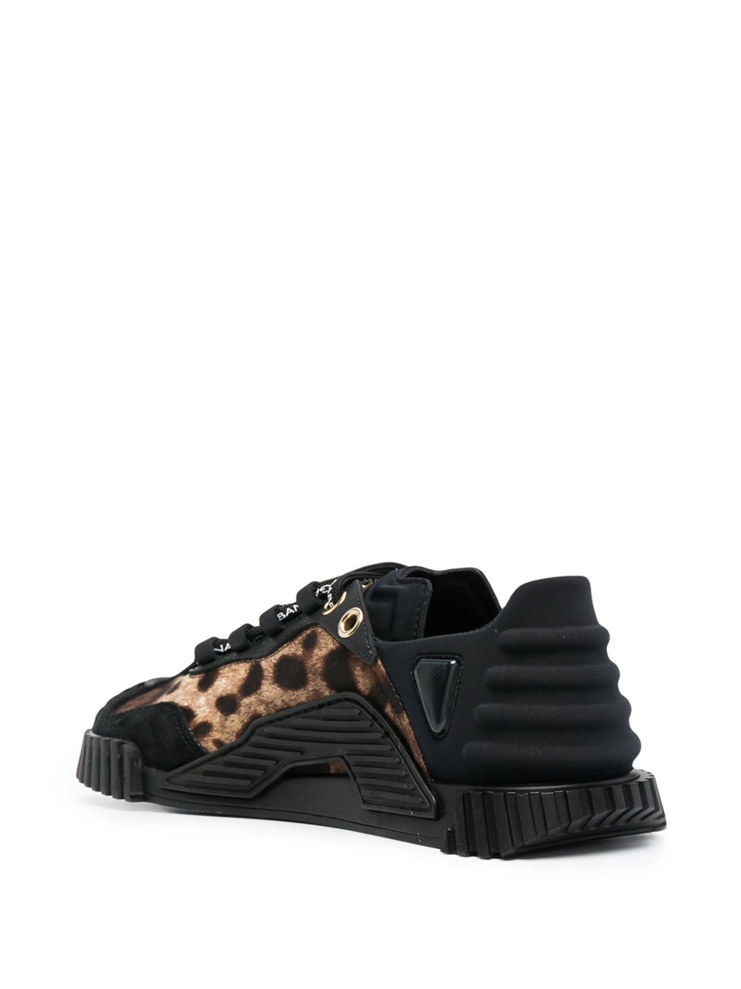 leopard panel low-top sneakers