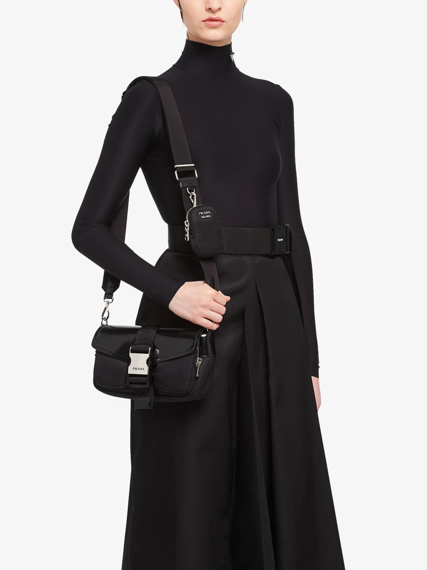 Prada Pocket logo-strap crossbody bag