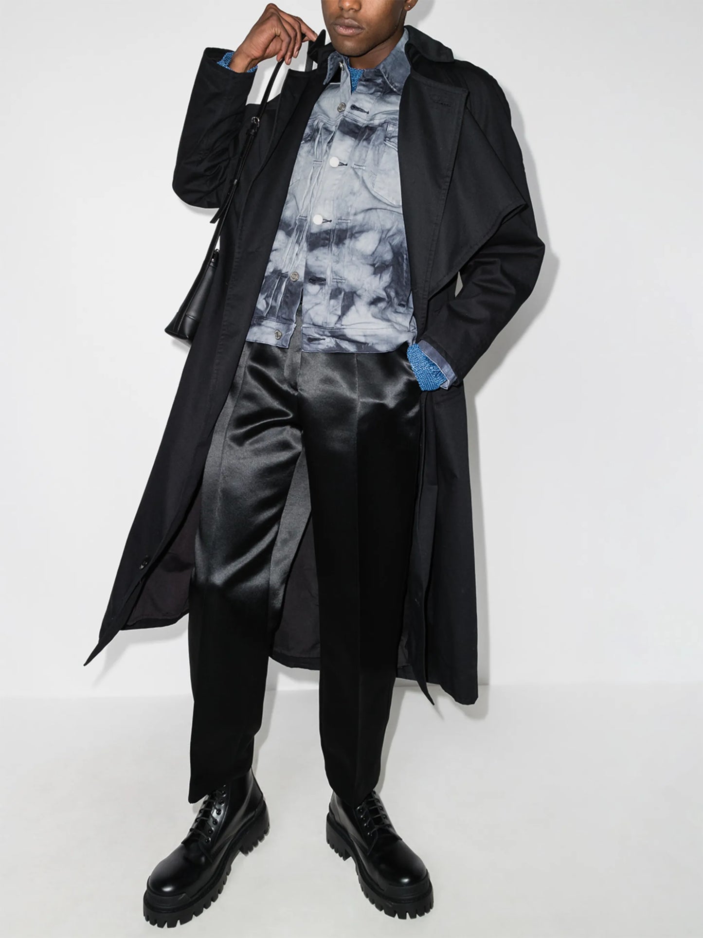 Granite tie-dye denim jacket