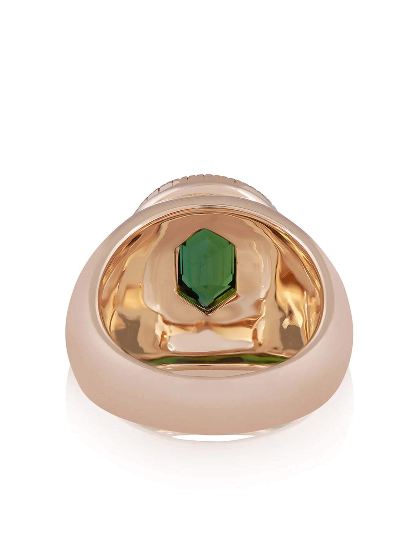14kt yellow gold tsavorite diamond signet ring