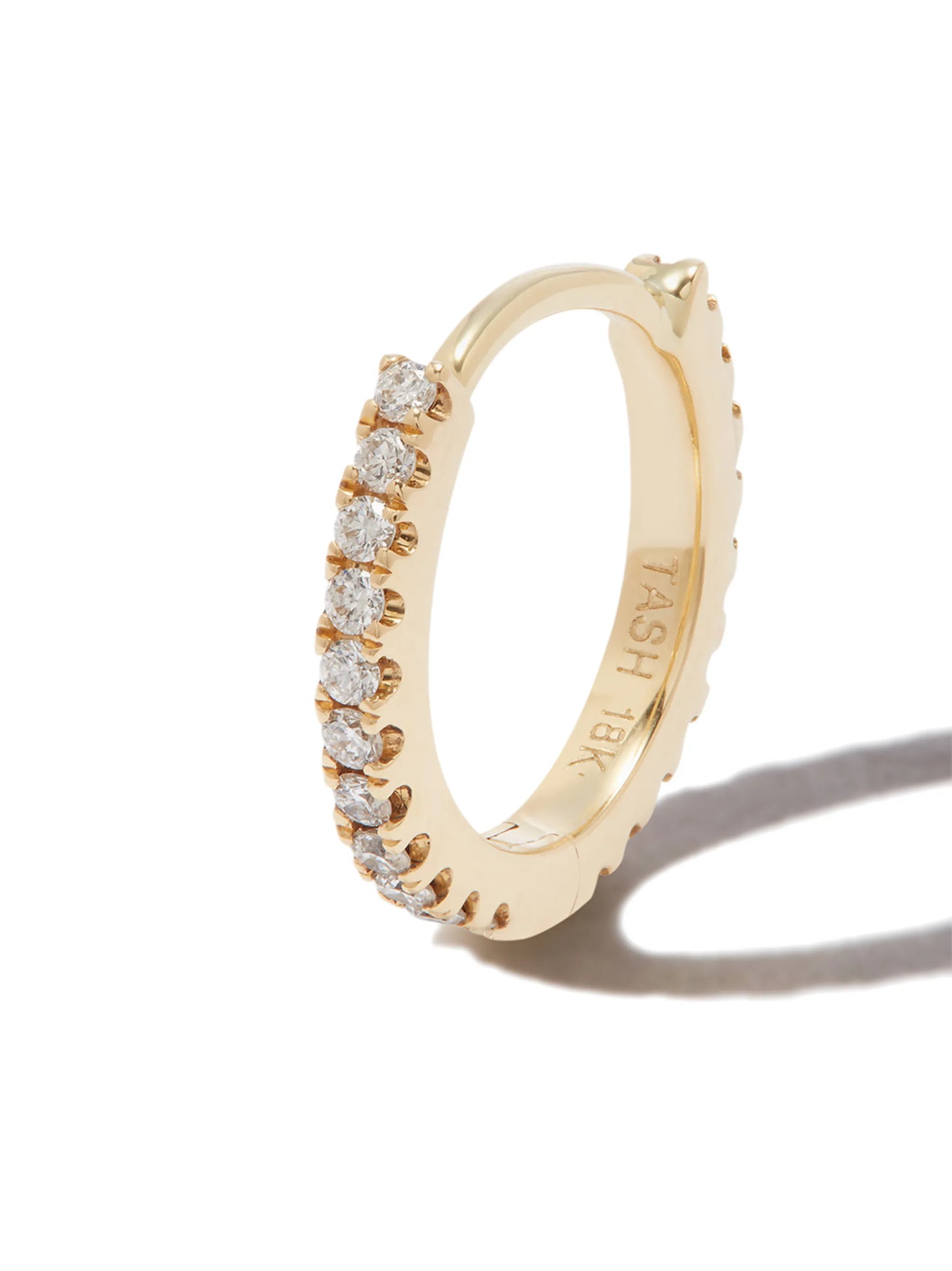 18kt yellow gold Eternity diamond pave single earring