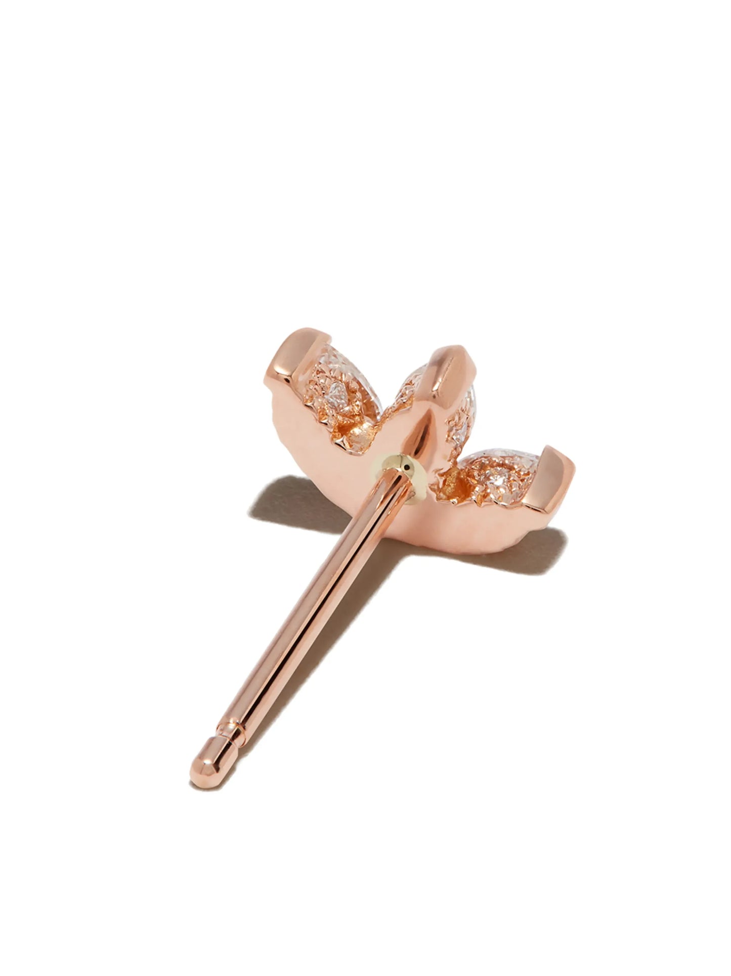 18kt rose gold lotus diamond stud earring