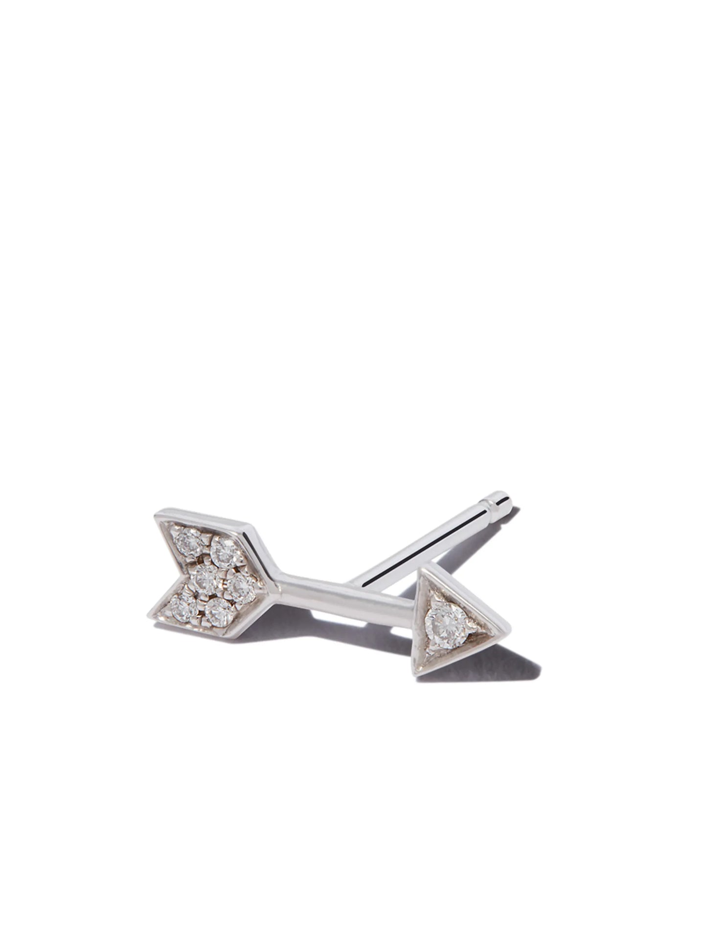 18kt white gold Arrow diamond stud earring