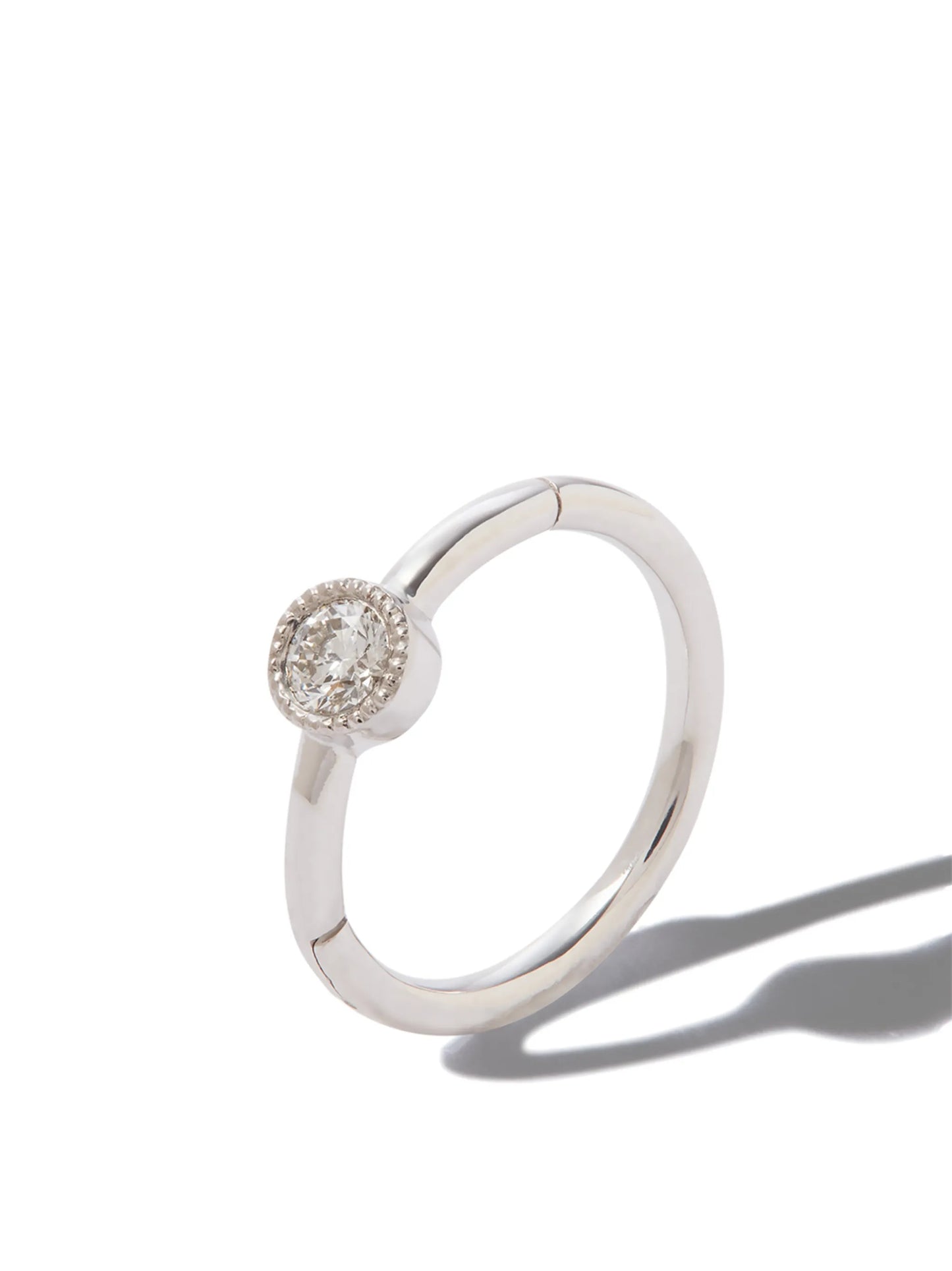 18kt white gold 8mm Scalloped Clicker earring