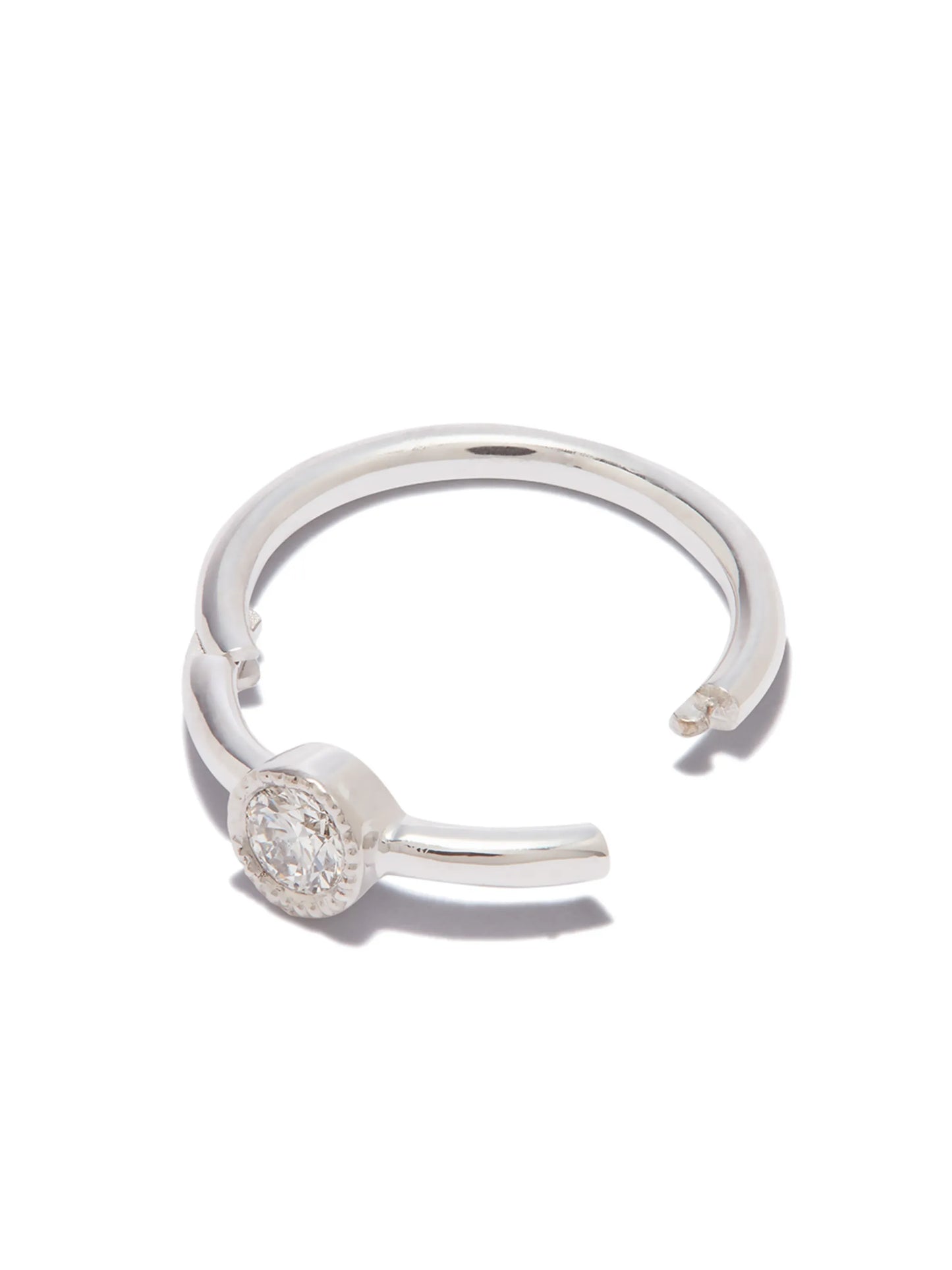 18kt white gold 8mm Scalloped Clicker earring