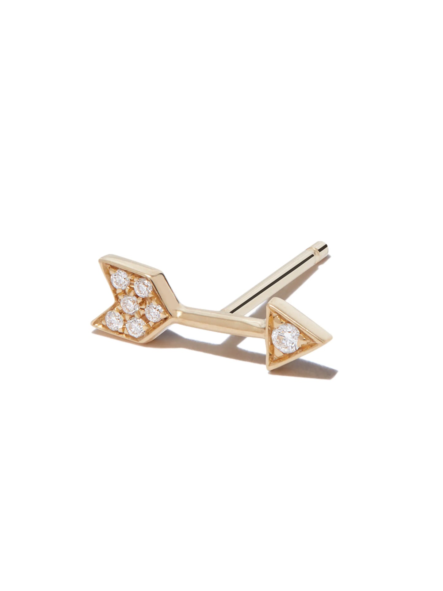 18kt yellow gold Arrow diamond stud earring