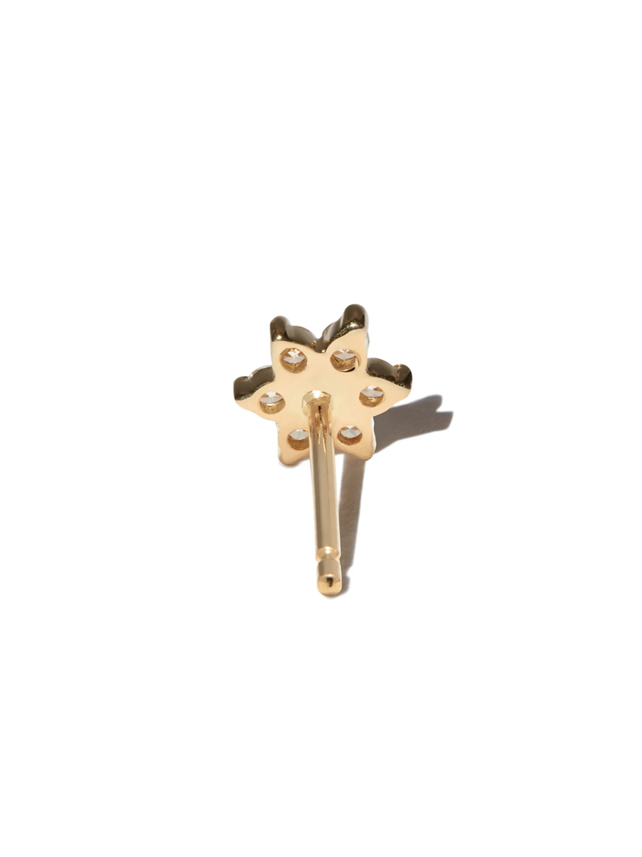 18kt yellow gold Flower diamond stud earring
