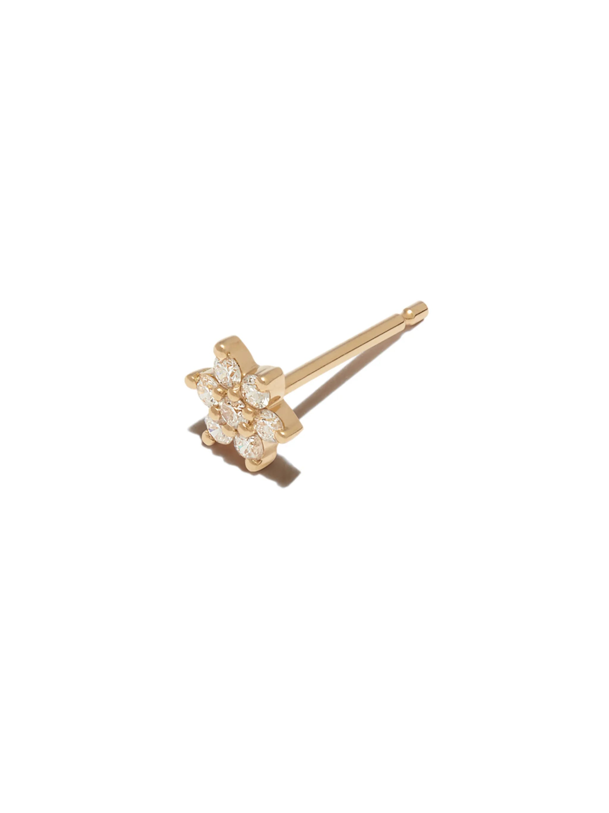 18kt yellow gold Flower diamond stud earring