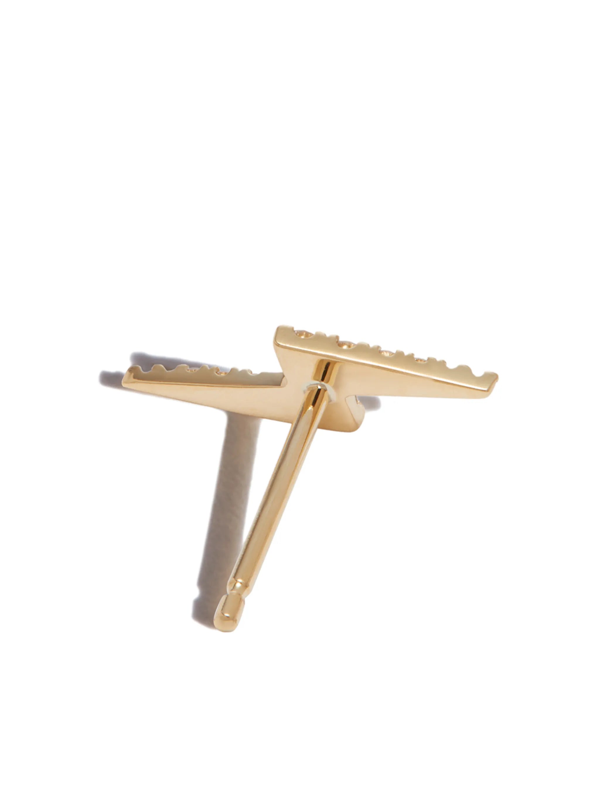 18kt yellow gold Lightning Bolt earring