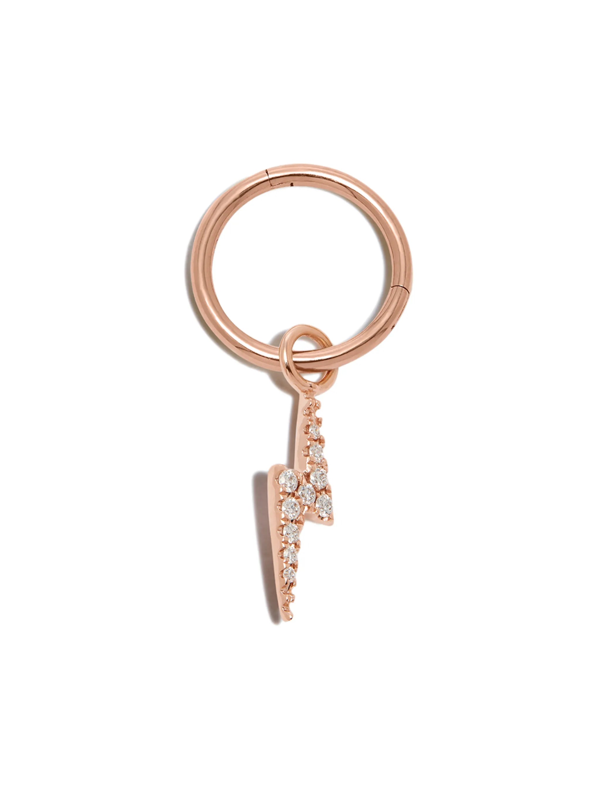 18kt rose gold bolt diamond charm