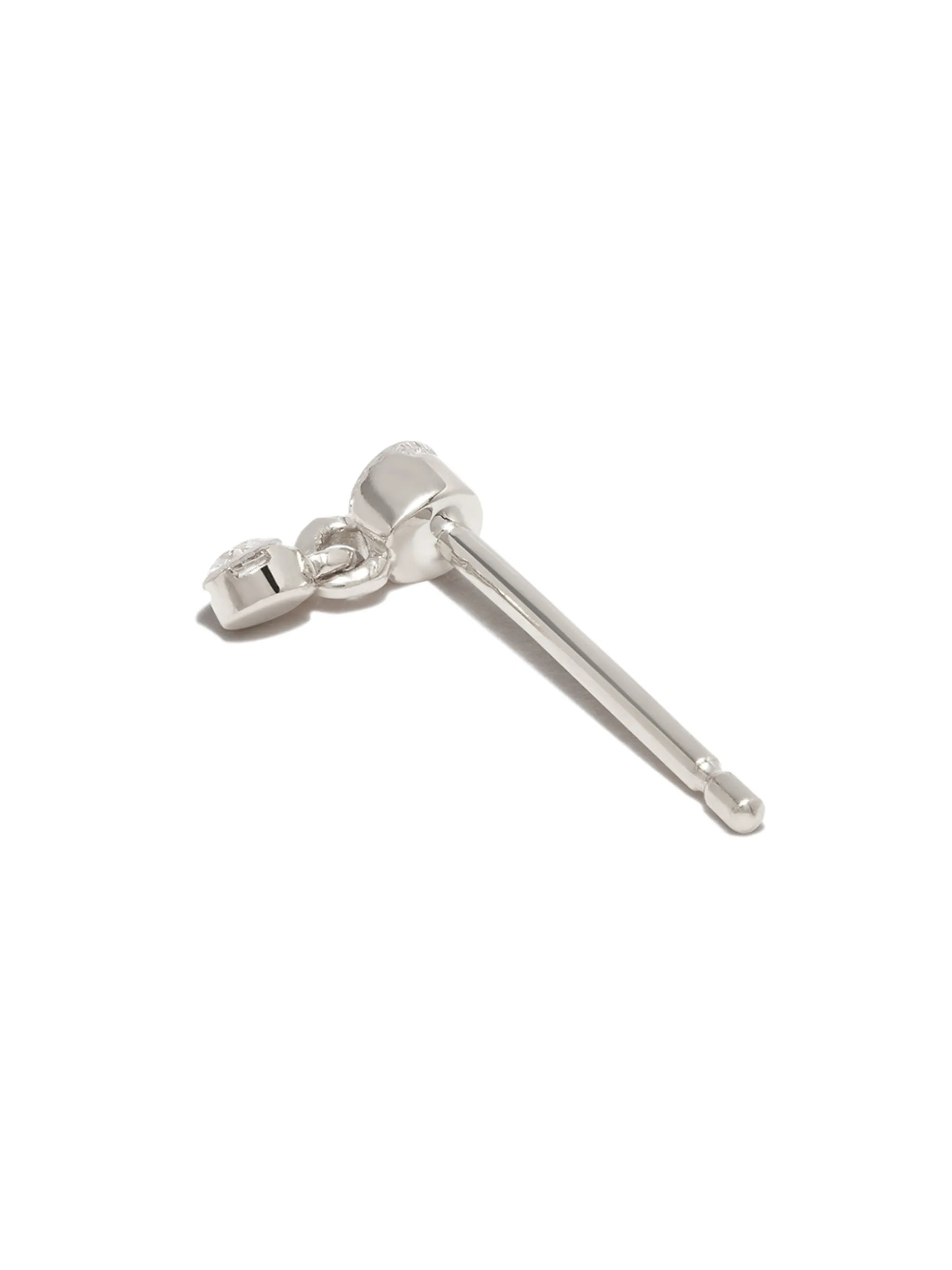 18kt white gold diamond dangle single earring