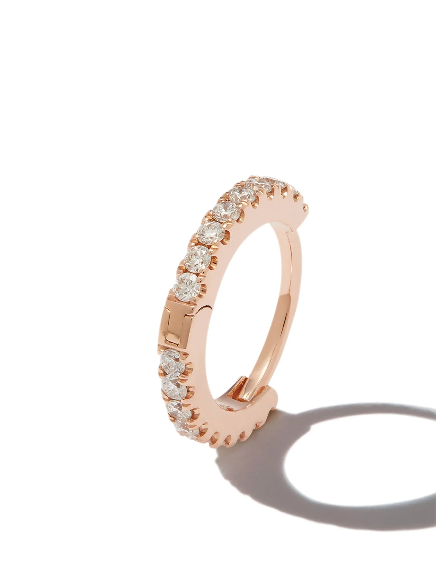 18kt rose gold Eternity diamond pave single earring