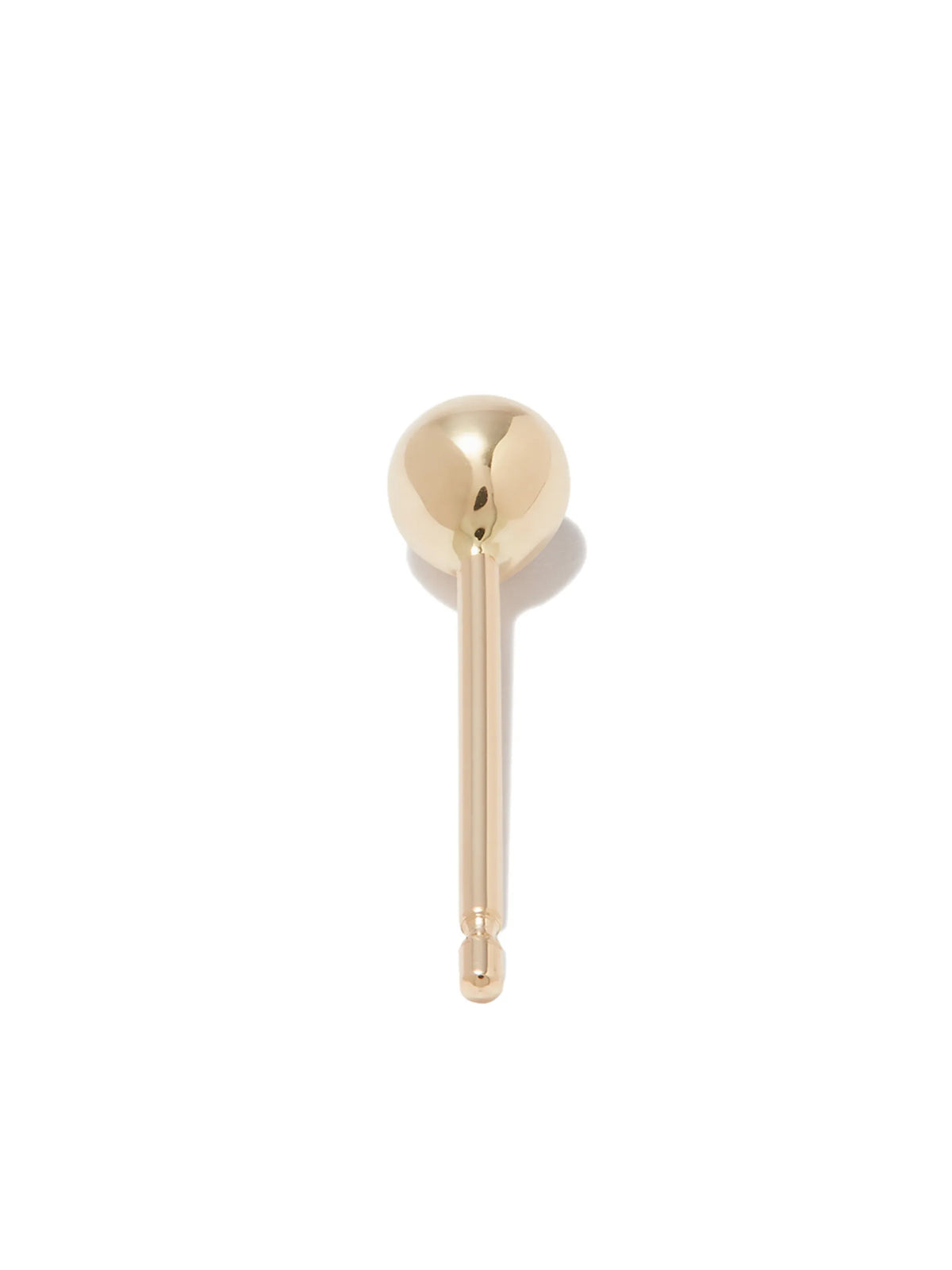 18kt yellow gold ball single stud earring