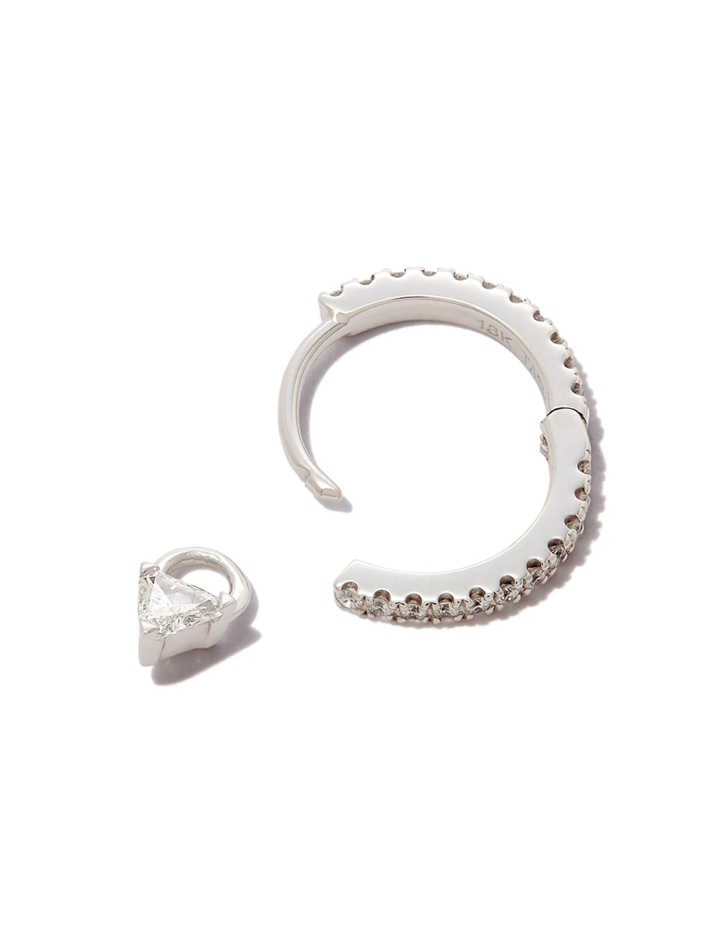 18kt white gold diamond triangle charm