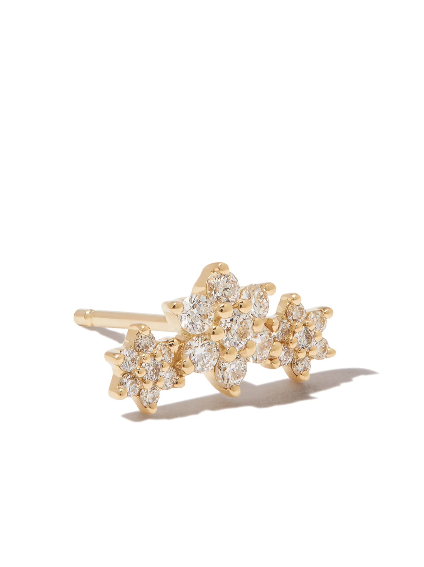 18kt yellow gold Flower Garland diamond single earring