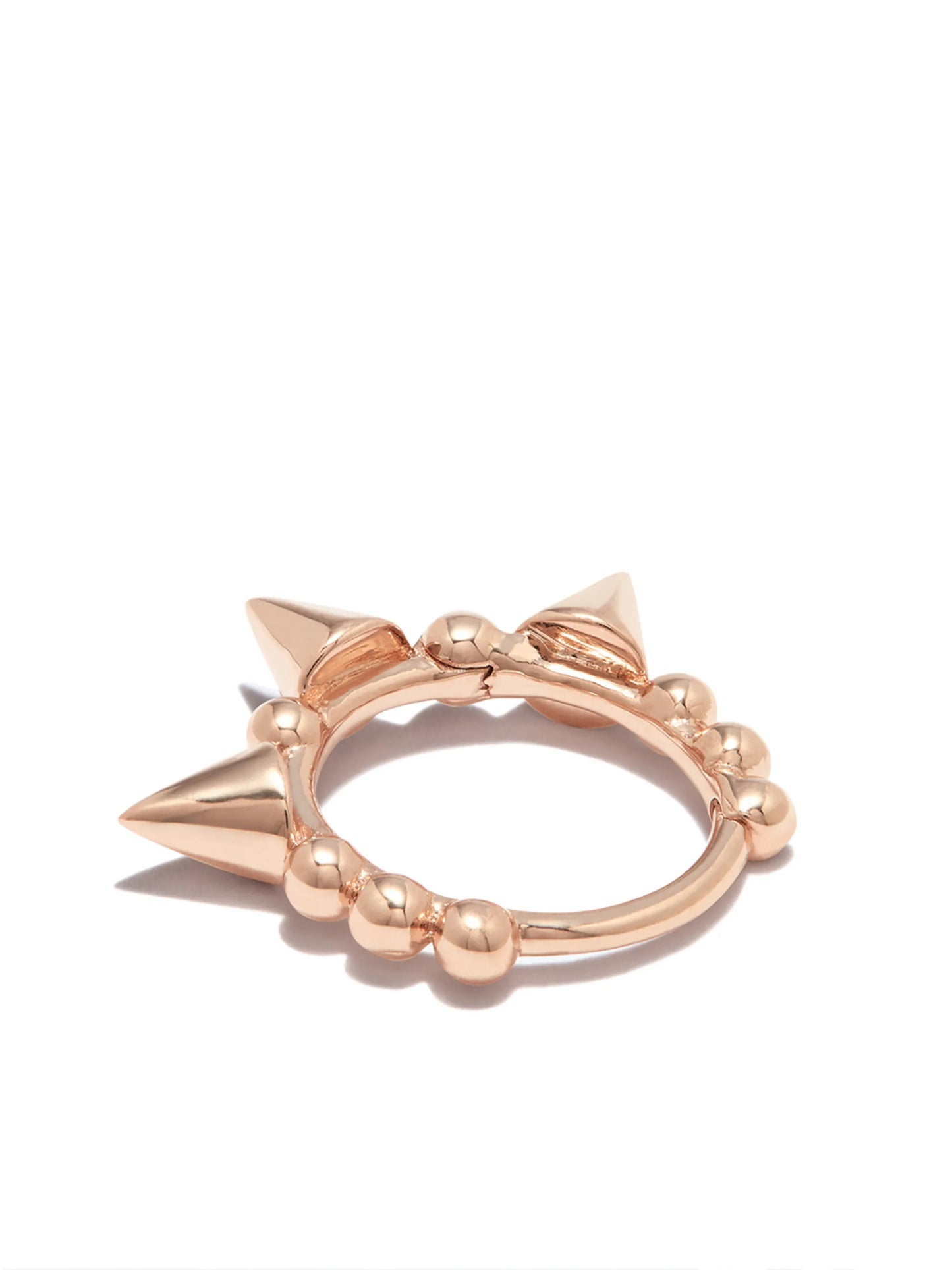 14kt rose gold triple spike clicker earring