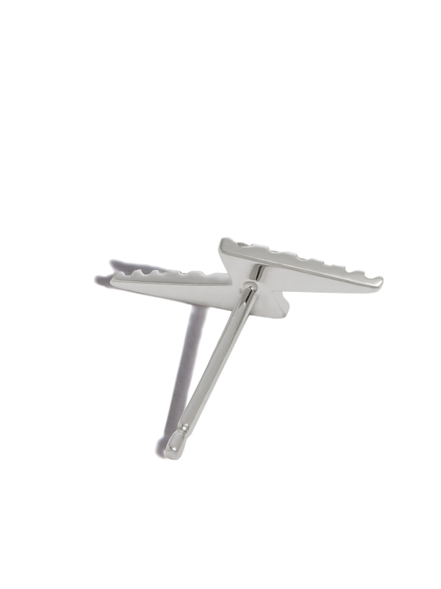 18kt white gold Lightning Bolt earring