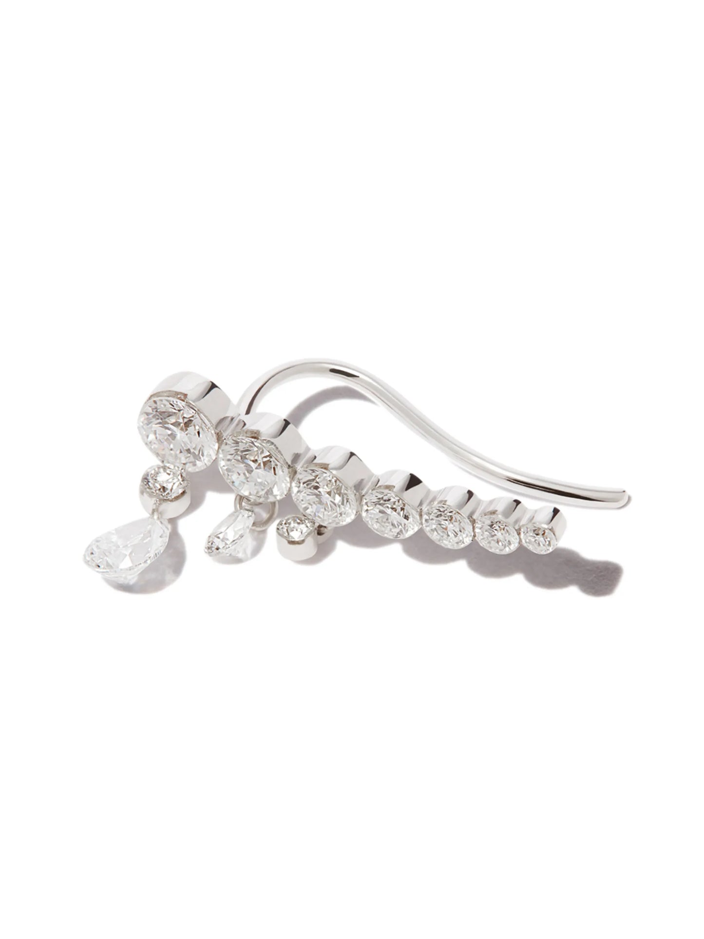 18kt white gold 18mm Crescendo diamond earring