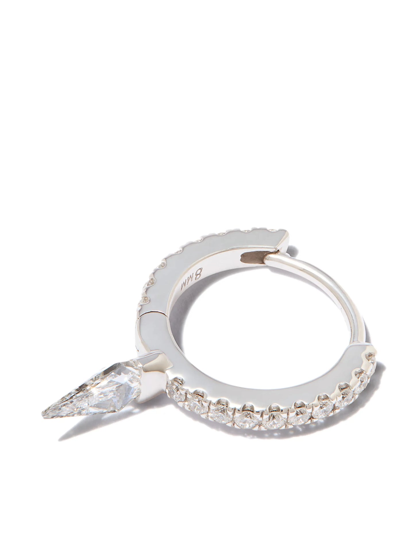 18kt white gold 8mm Short Spike earring