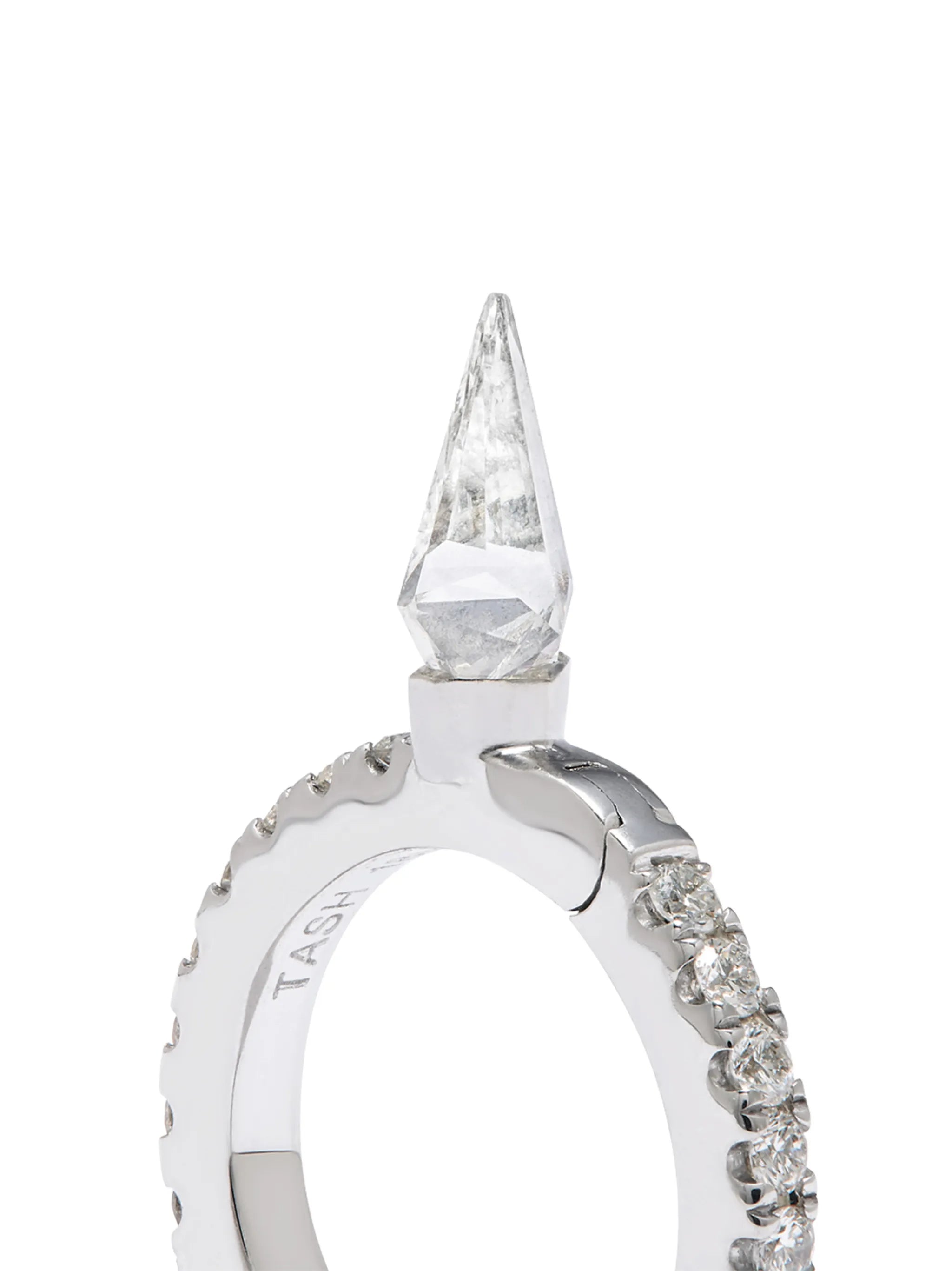 18kt white gold 8mm Short Spike earring
