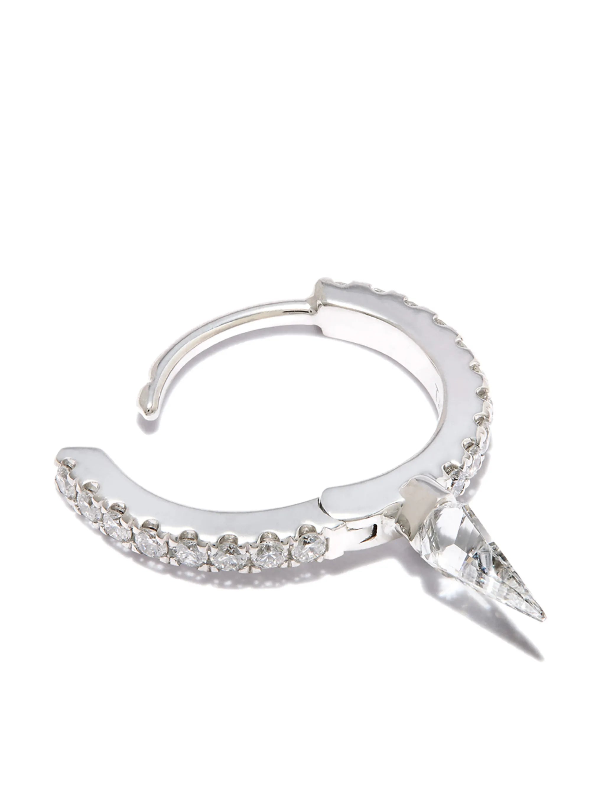 18kt white gold 8mm Short Spike earring