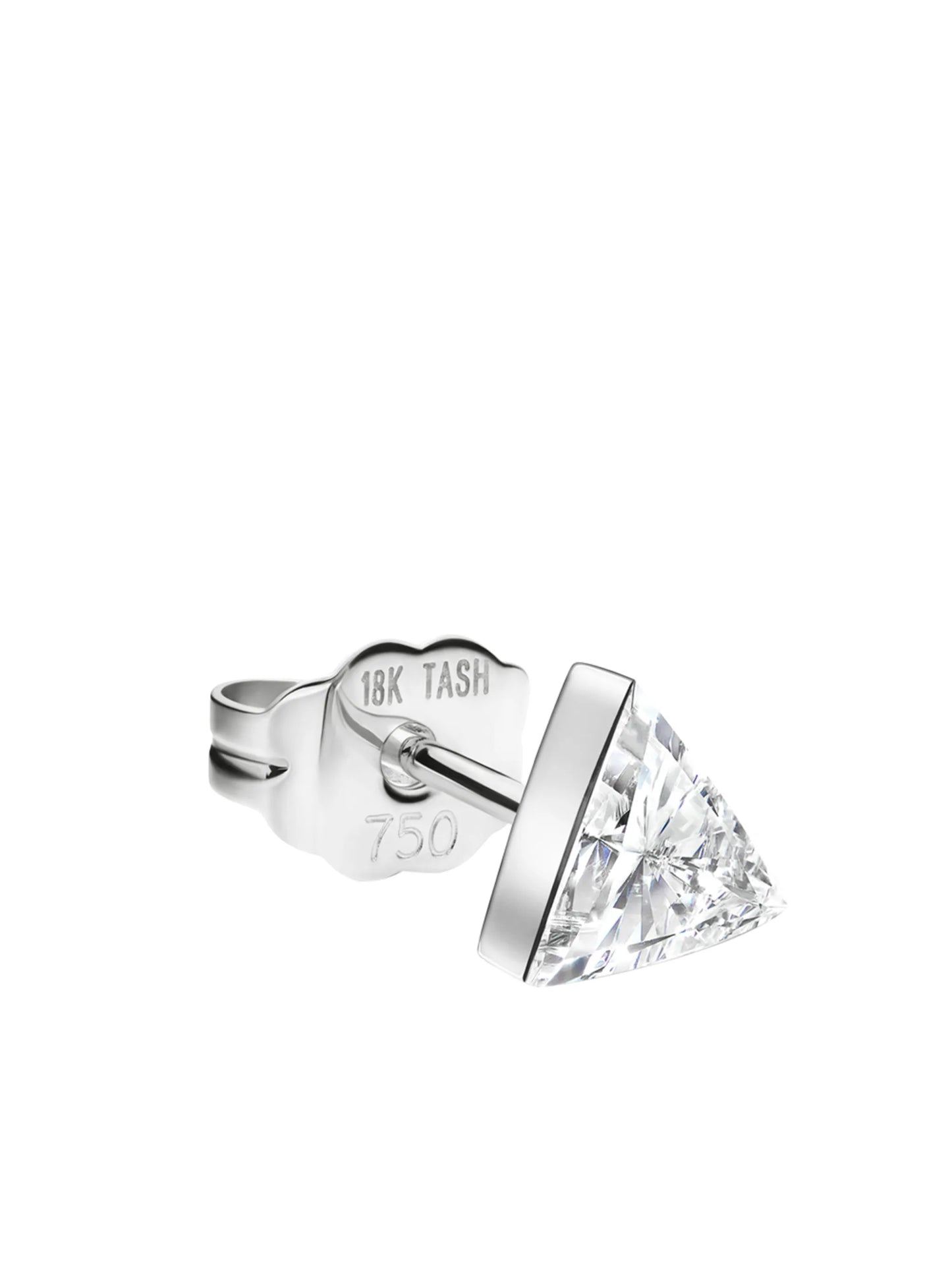 18kt white gold Triangle Diamond stud earring