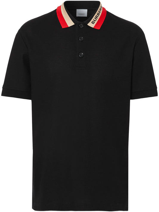contrast-collar piqué polo shirt