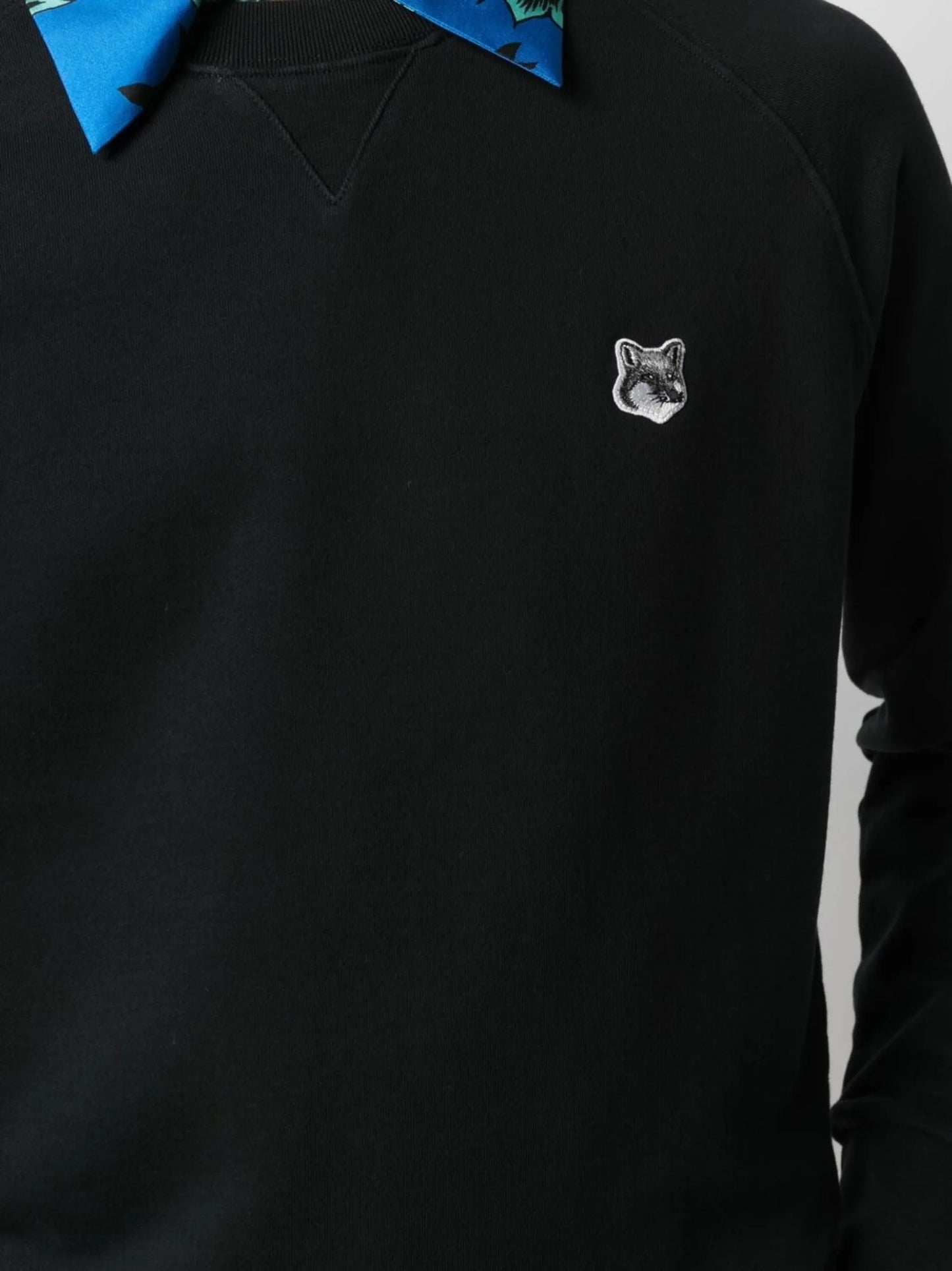 fox-patch cotton sweatshirt