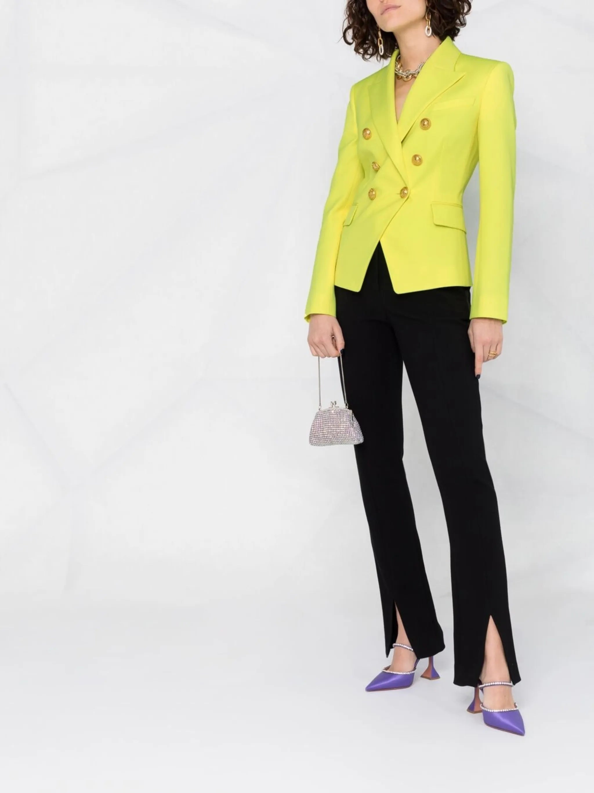 fitted double-breasted blazer