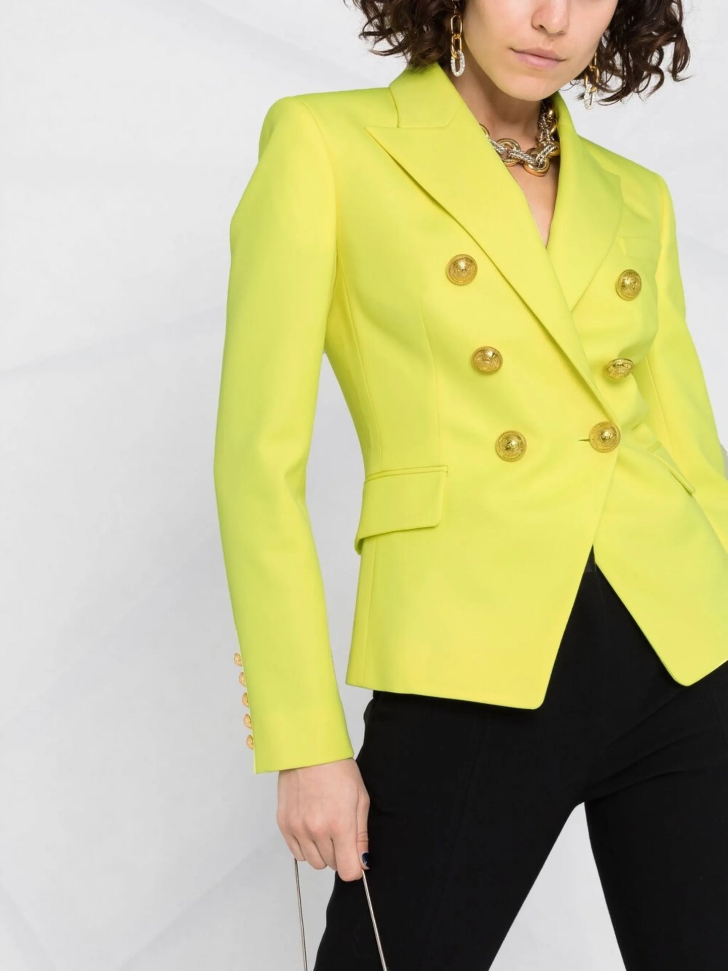 fitted double-breasted blazer