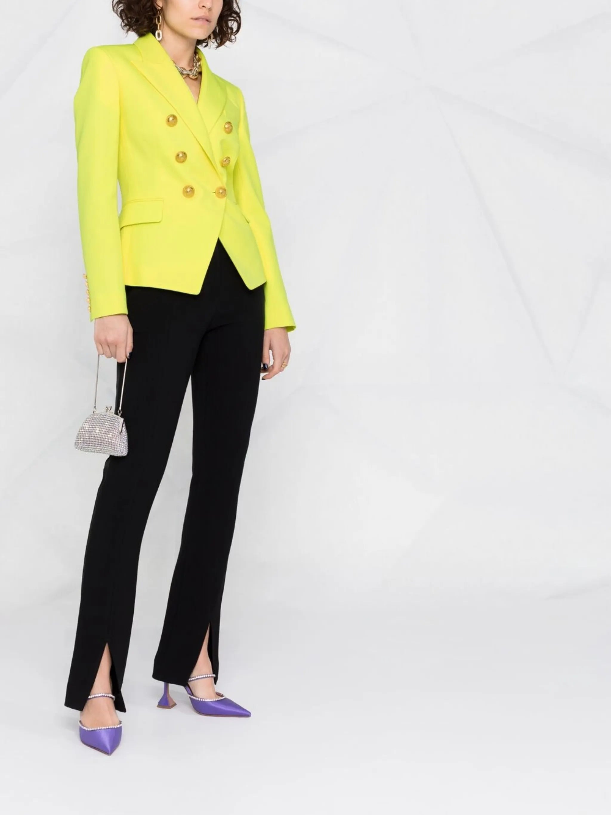 fitted double-breasted blazer