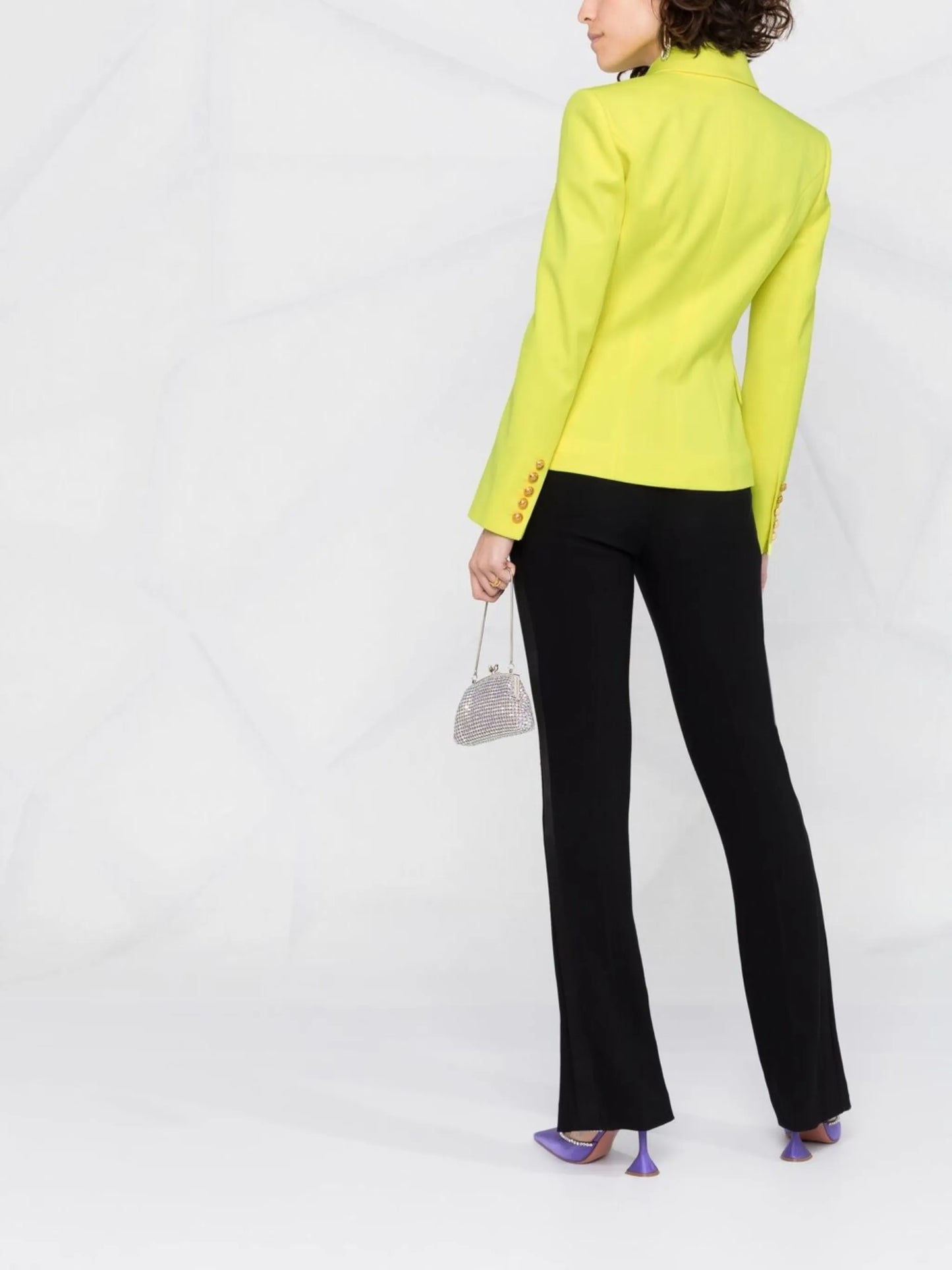 fitted double-breasted blazer