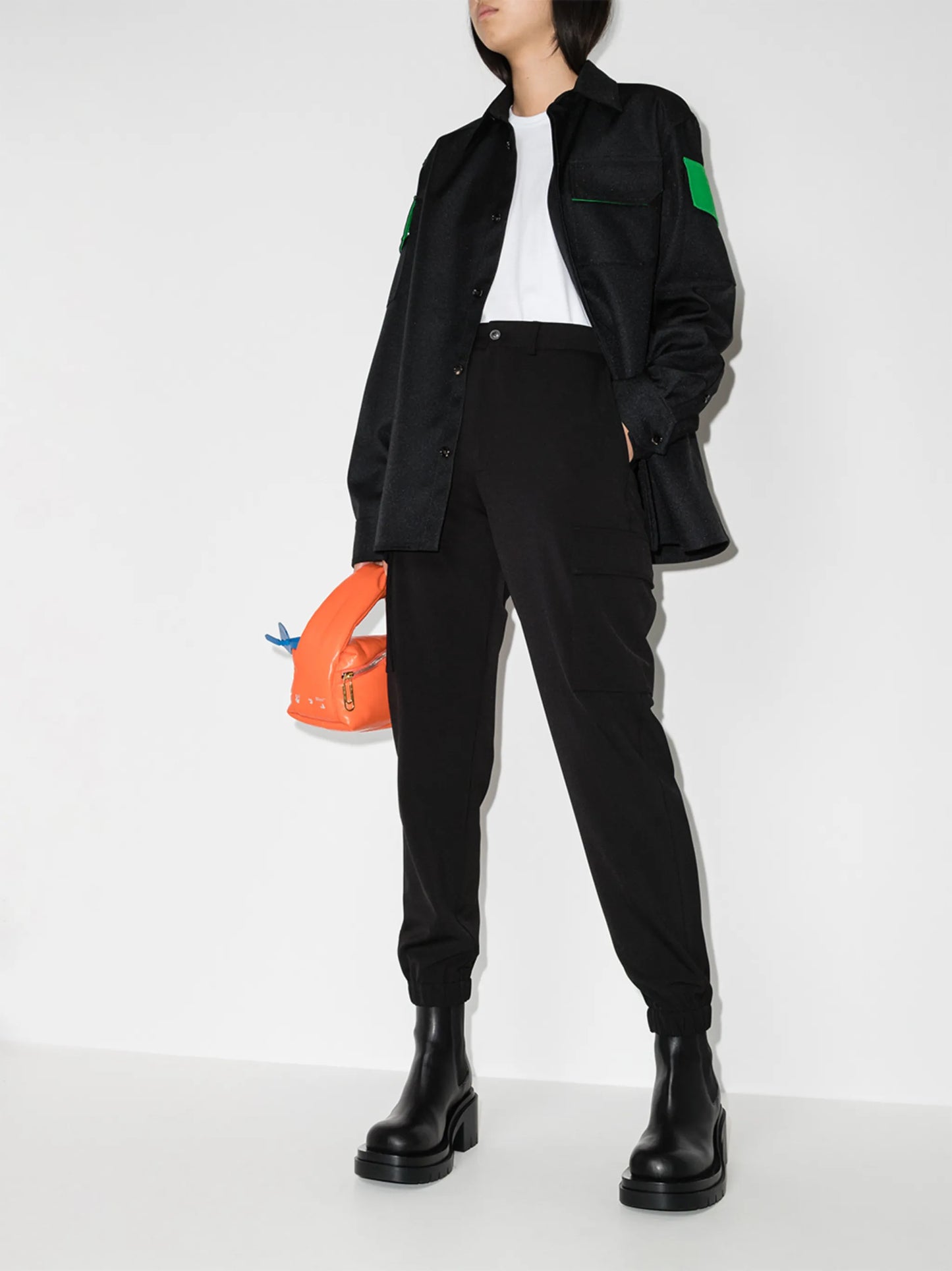 high-waisted cargo trousers