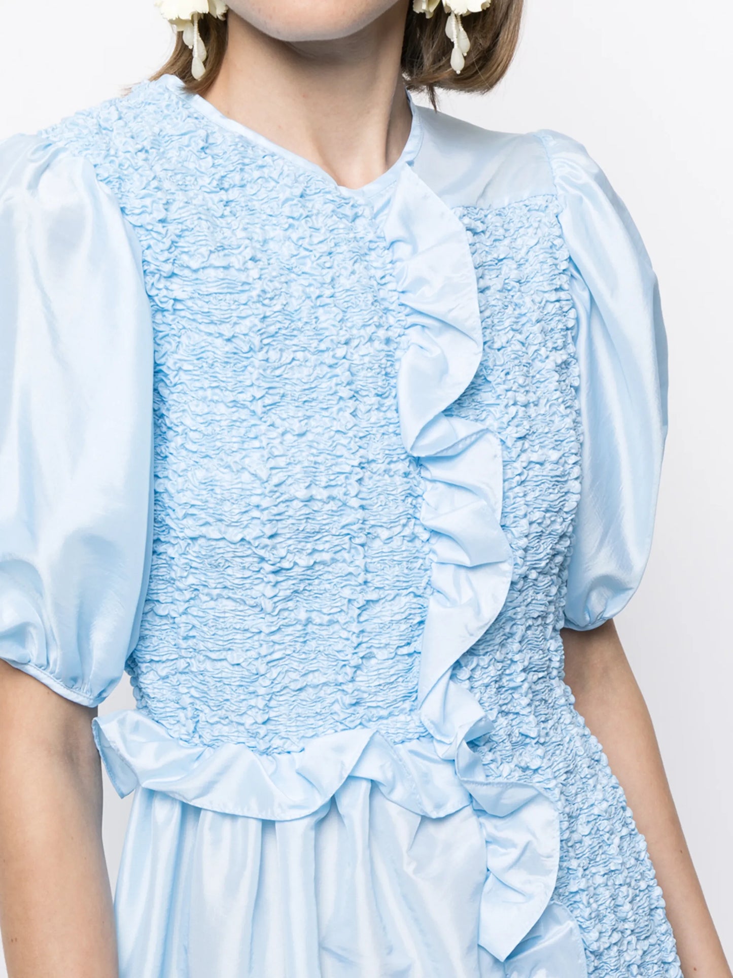 Camden ruffled puff-sleeve dress