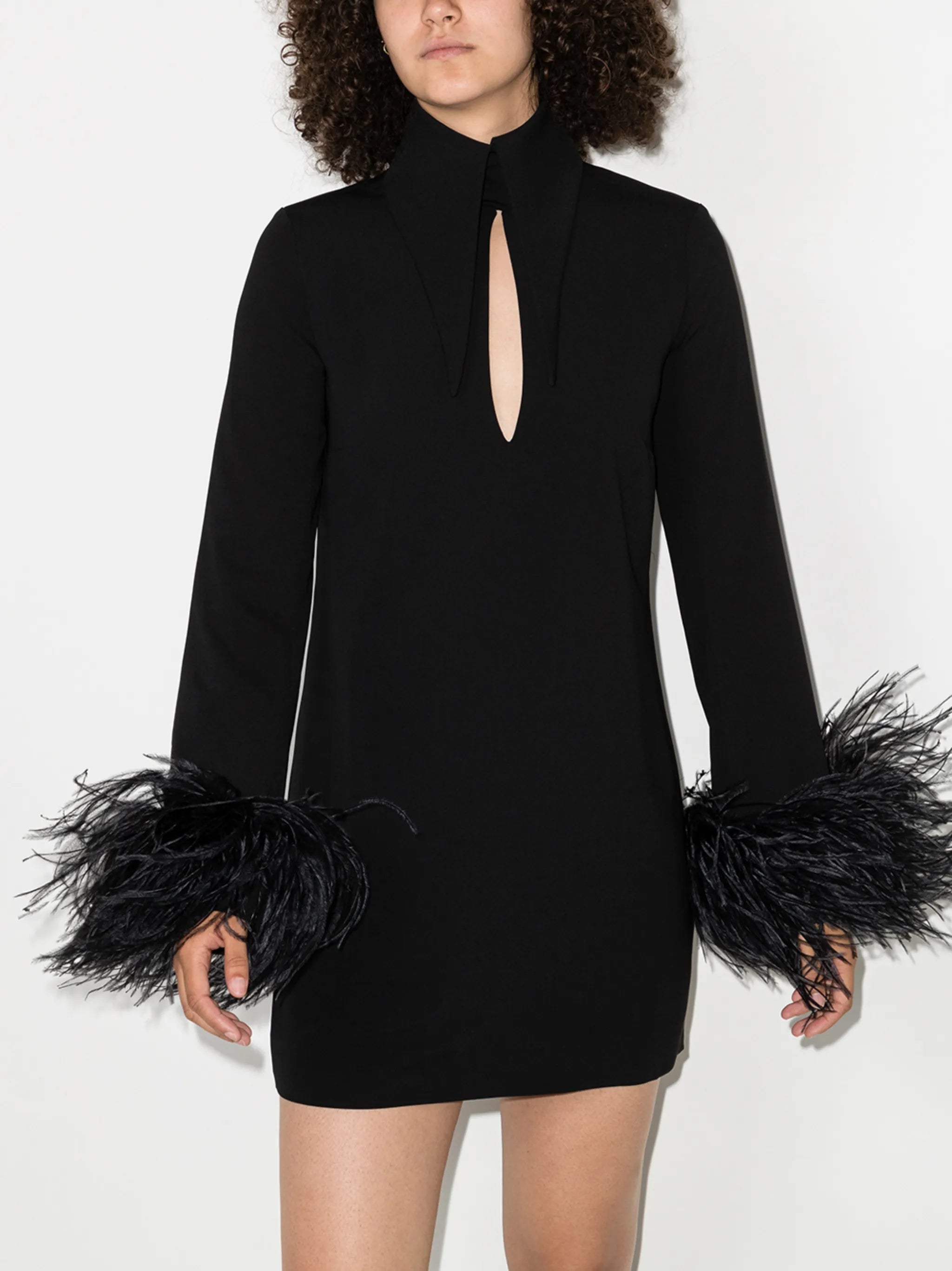 Michelle feather-embellished mini dress