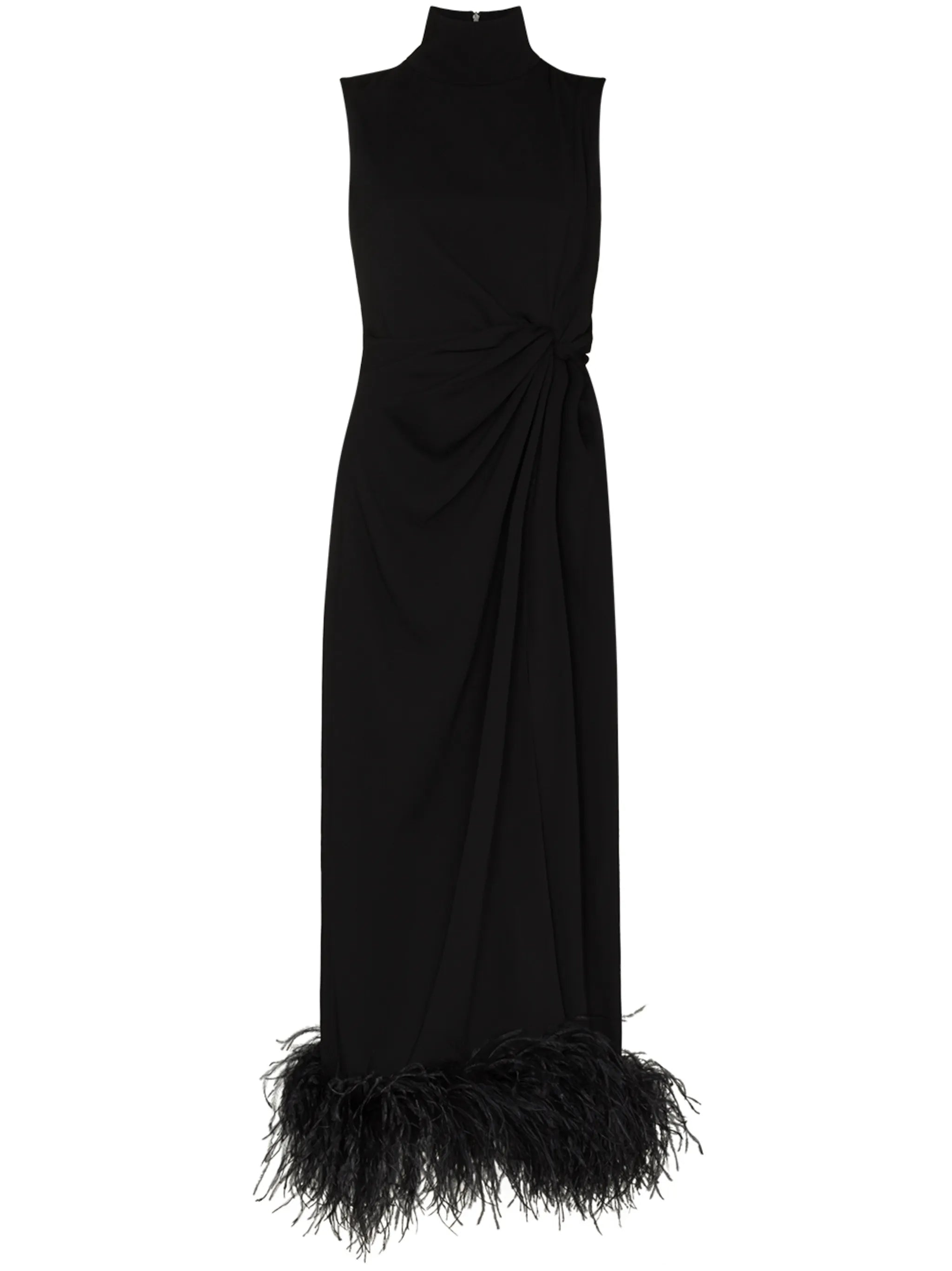 Maika feather-embellished sleeveless gown