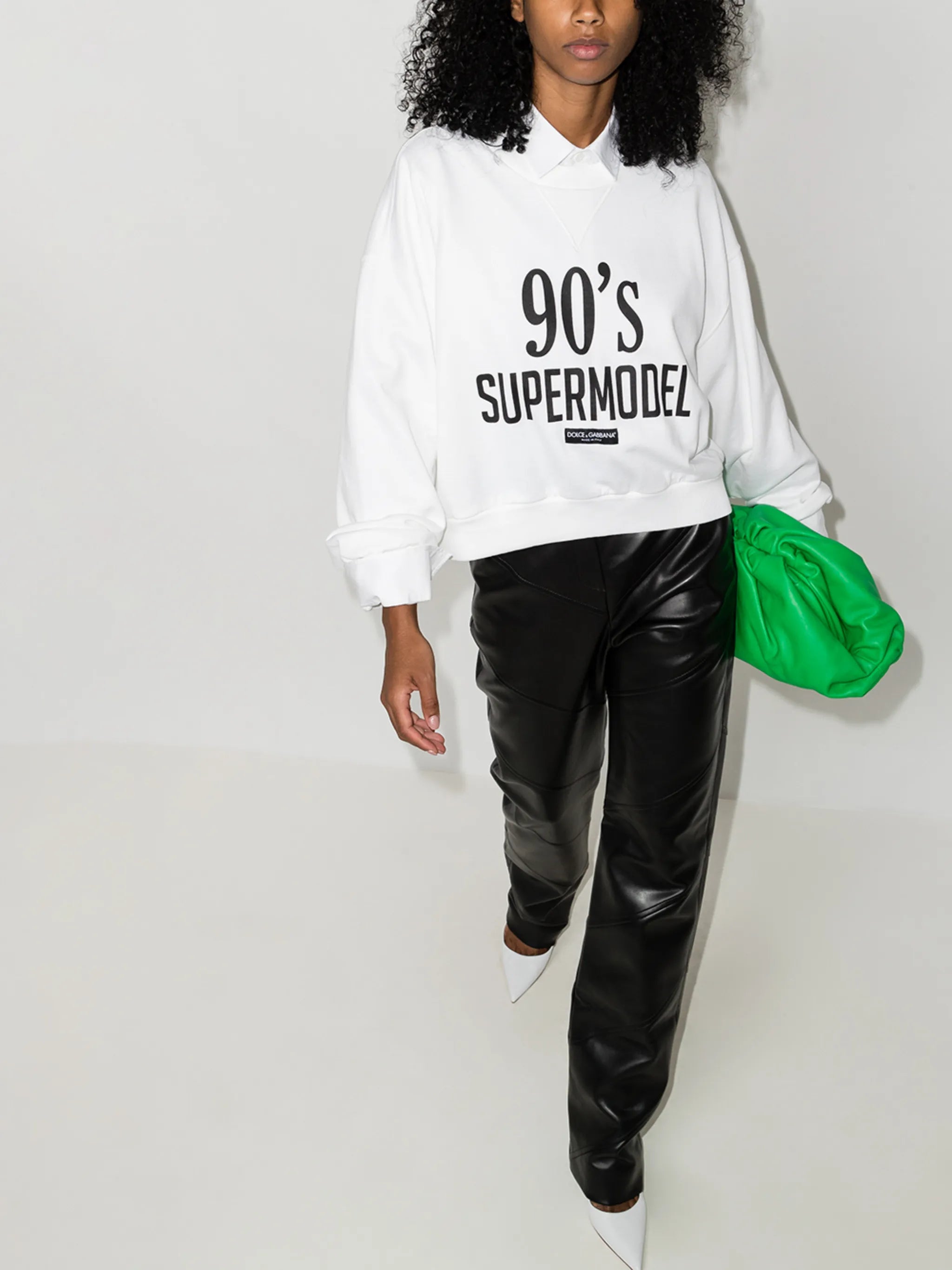 '90s Supermodel-print drop-shoulder sweatshirt