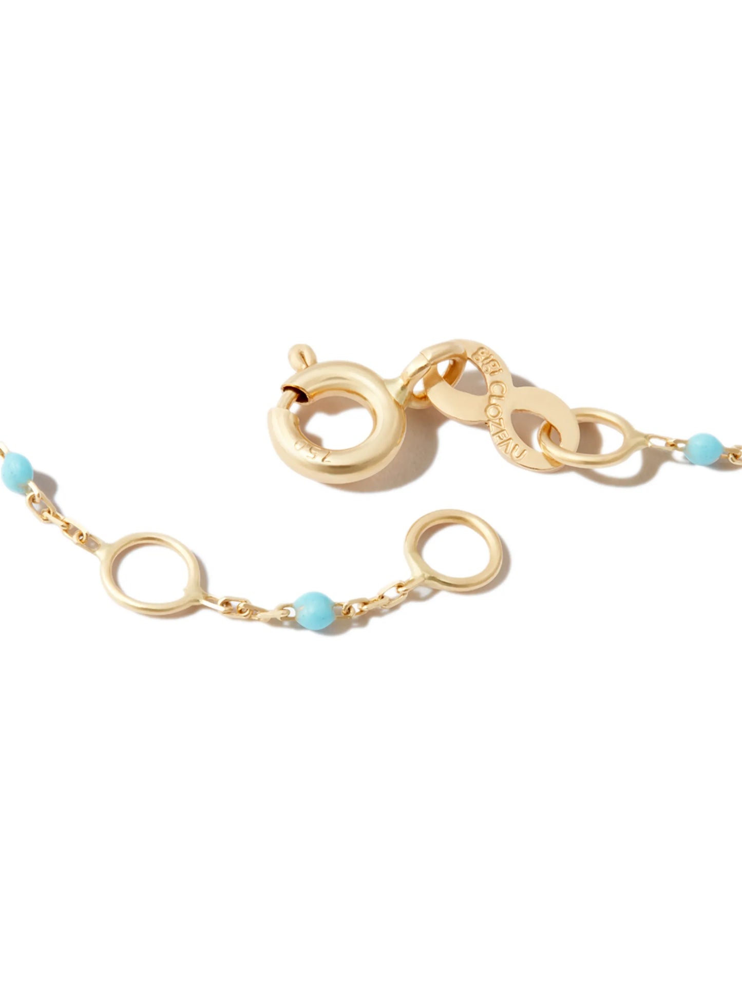 18kt yellow gold beaded charm bracelet