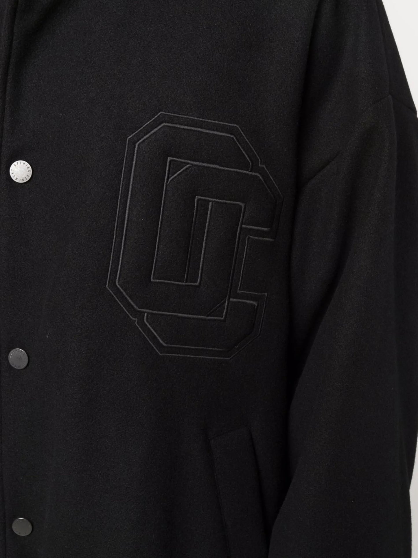 embroidered logo felt bomber jacket